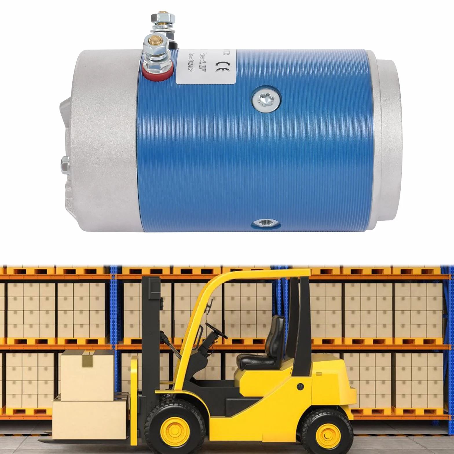 Motor de engranaje de 12/24 V CC, 2,2 kW, azul para conversión de vehículos, modificación de coche, carretilla elevadora, unidades hidráulicas, bajo nivel de ruido (12 V)