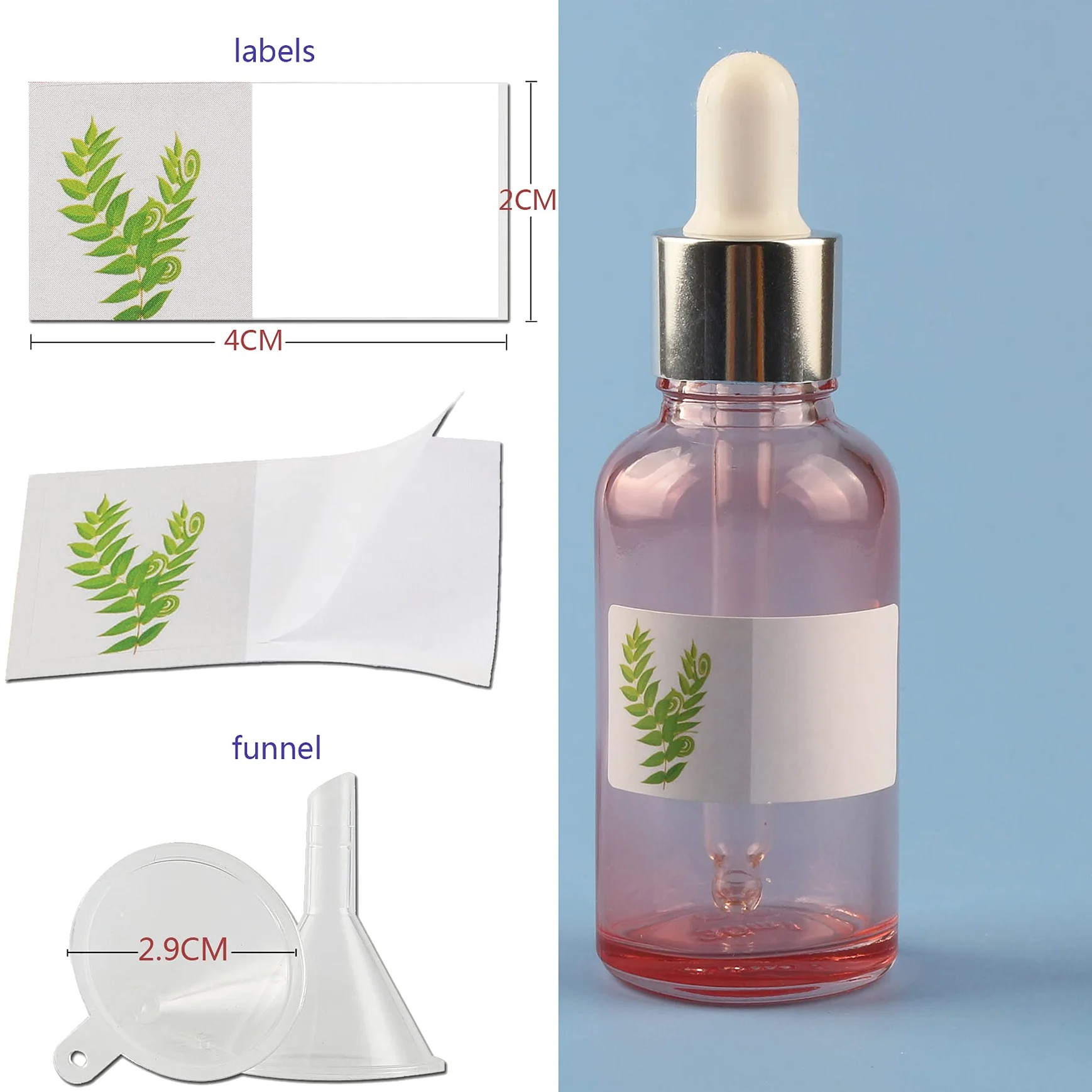 24 Pieza 30ml Rosa Botellas de Cristal con Pipeta, 30 ml Frasco Cuentagotas Cristal con Tapón de Rosca Rosa, Botella de Vidrio con Cuentagotas para Aceite Esencial Aromaterapia