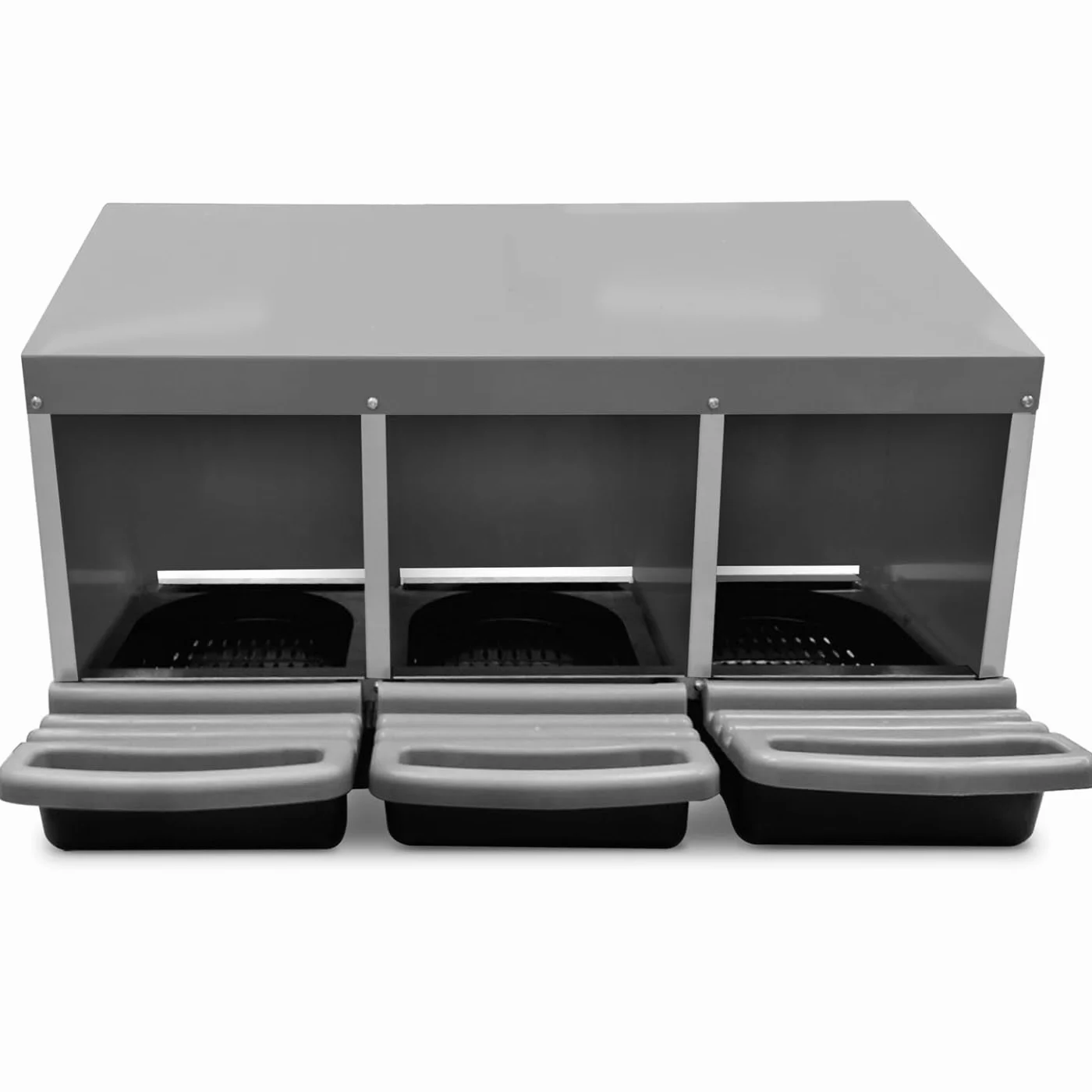IDMarket - Ponedero para gallinas 3 ubicaciones nidal de metal con Fondo