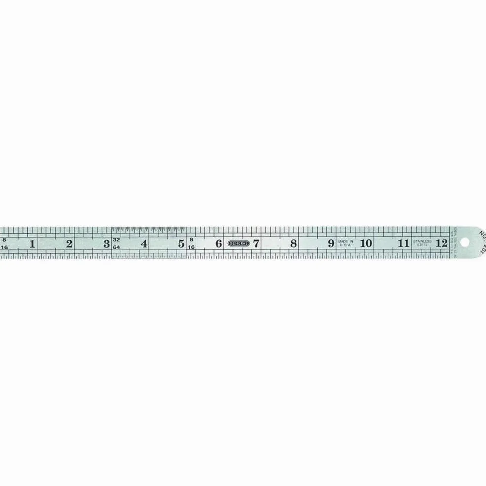 General 1201ME - Regla flexible de precisión de acero inoxidable (30,5 cm)