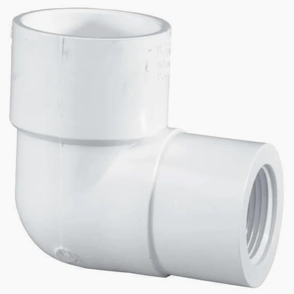 1 "x 3/4" hembra x FNPT PVC 90 degree codo