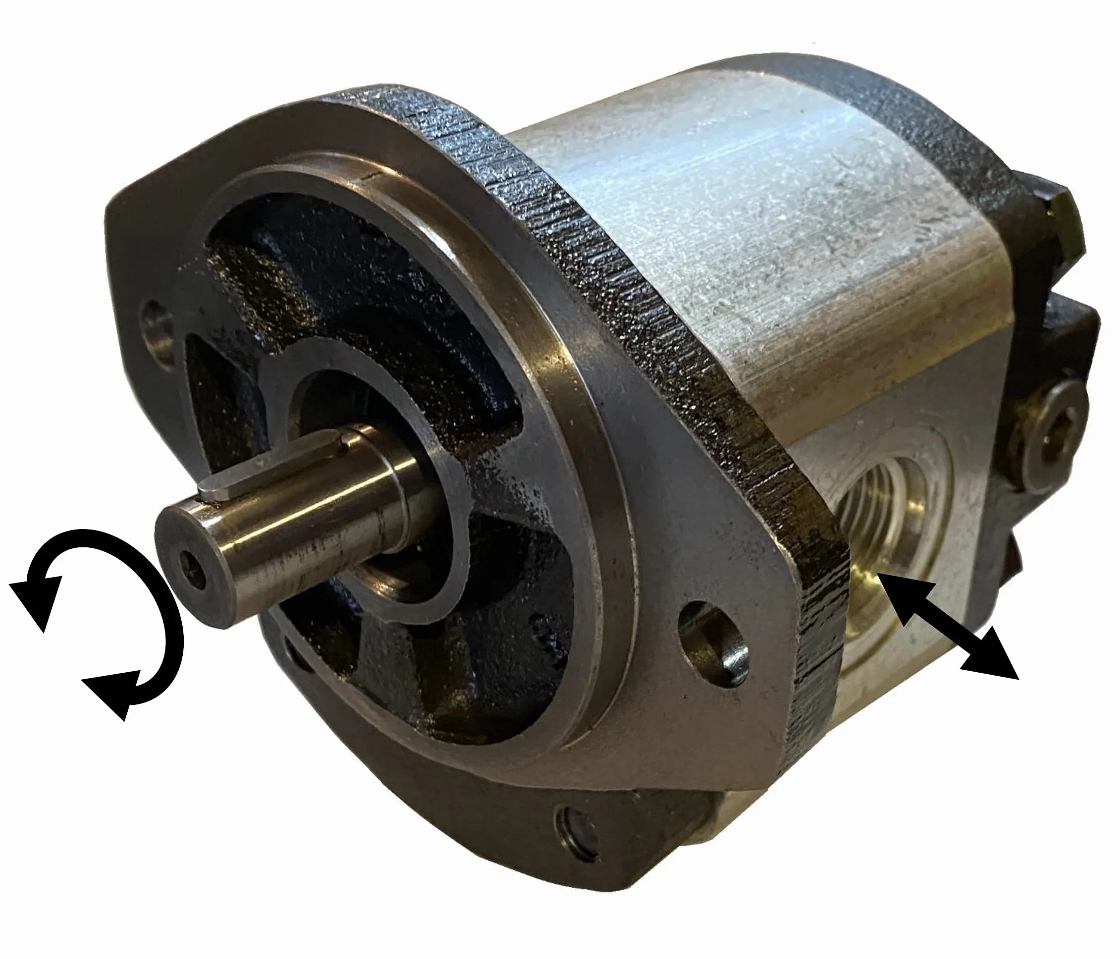 Motores de engranajes hidráulicos o bombas de rotación bidireccional, 8-26 cc/rev (0.488-1.58 in3/rev) 2-17gpm 21-40HP SAE A Mount, serie MFEG (8cc/rev. -0.488 in3/rev - 8 gpm máx. - 21HP máx.)