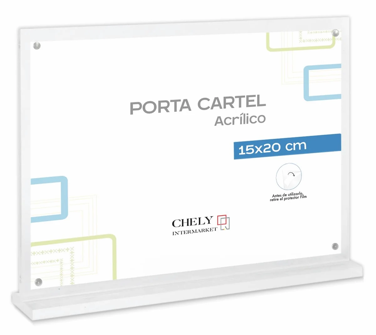 Portacartel Metacrilato A5 15x20cm Horizontal Pack 24 Imán Neodimio Ultra Transparente Diseño Elegante Carteles Promocionales Cartas Menú Fotos Oficinas Comercios Mostradores