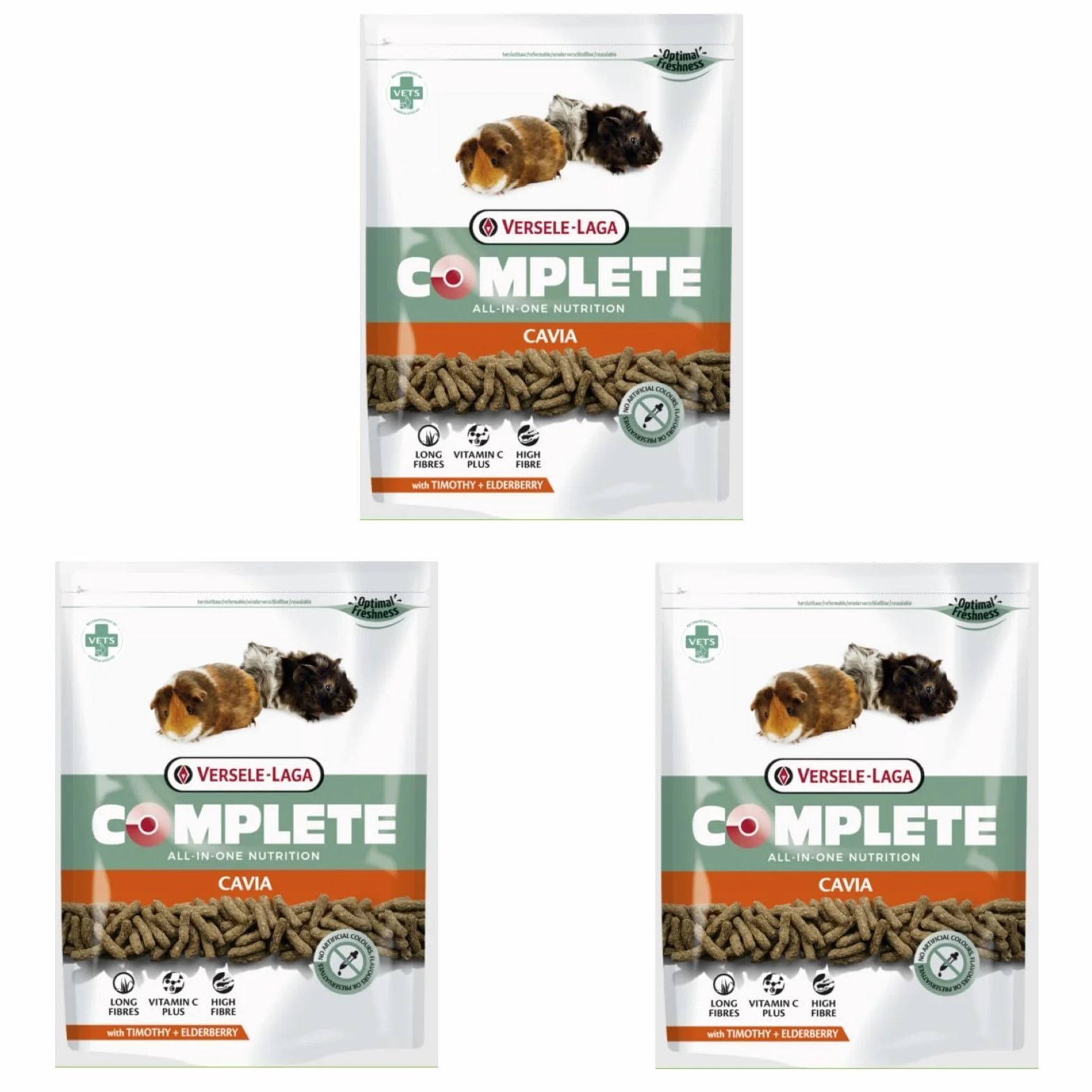 Versele-Laga Complete Cavia Pellets para cobayas 3 x 500 g con heno Timothy