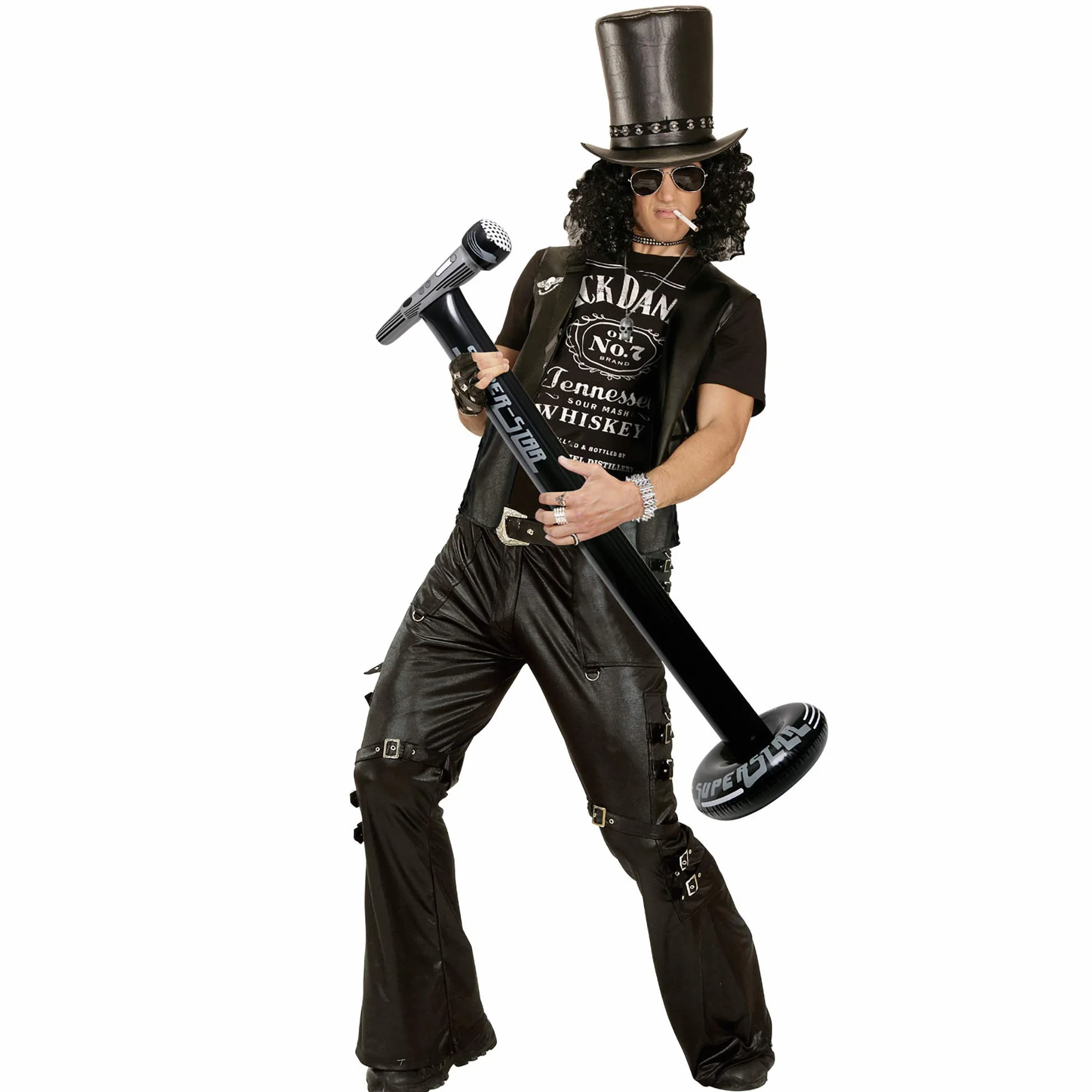 WIDMANN MILANO Micrófono hinchable de pie 116 cm para fiesta temática carnaval