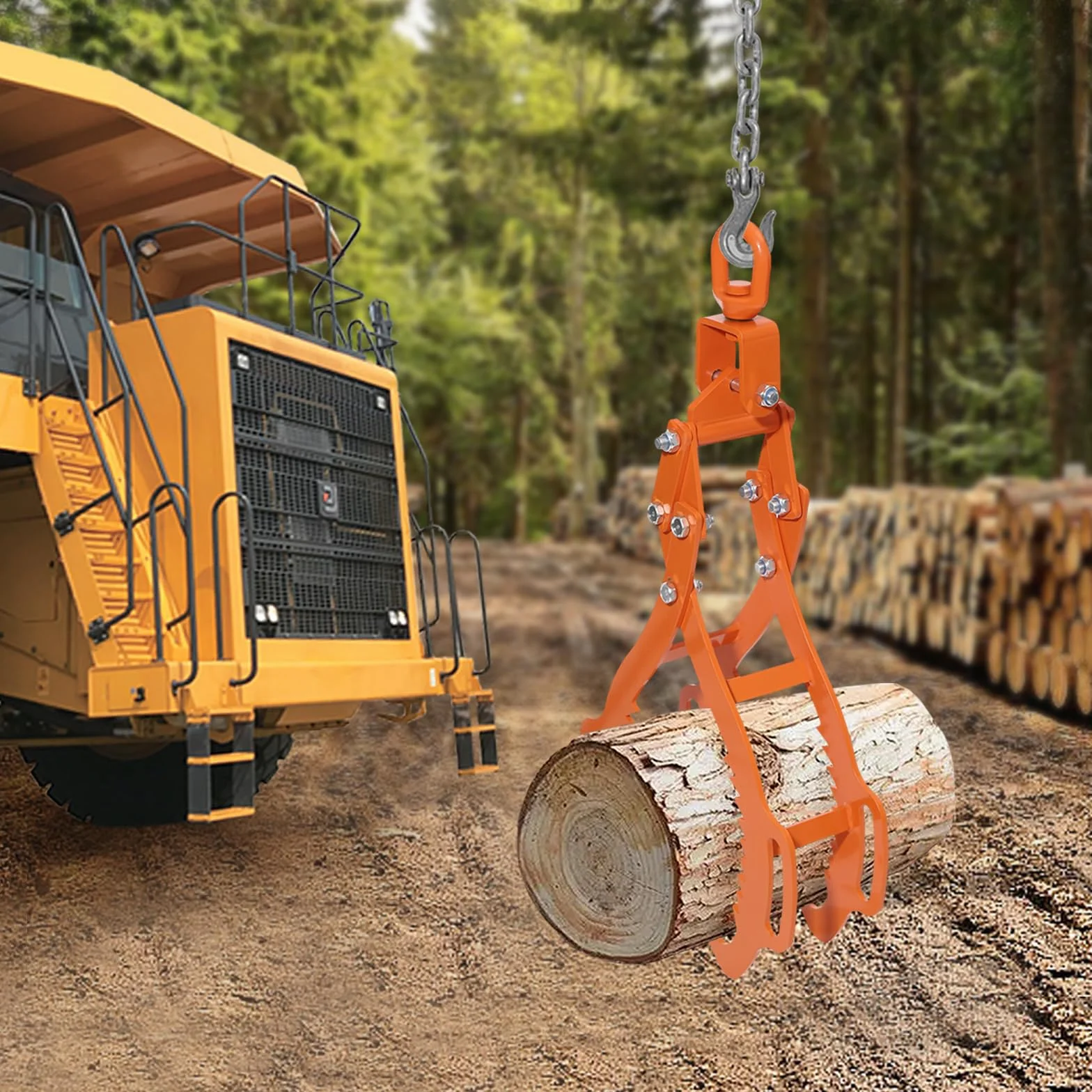 Alicates forestales para troncos de árboles de hasta 710 mm, 28 pulgadas, alicates de madera, alicates de espalda para trabajos de carga en el bosque, con 4 mandriles, fuerza de tracción de hasta 1202