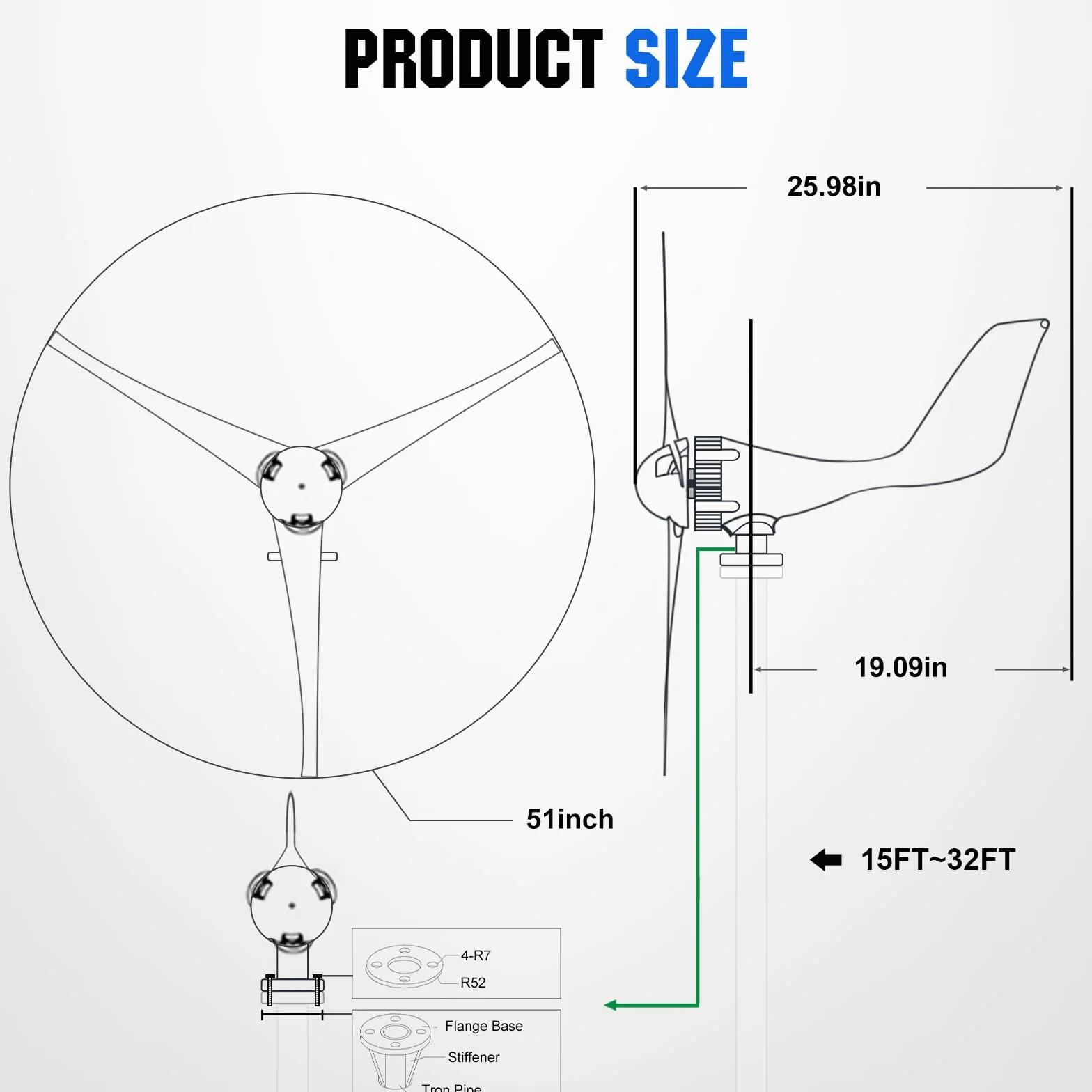 ECO-WORTHY Kit de energía de generador de turbina eólica de 400 W y 24 V con controlador de carga solar de viento híbrido de 40 A para sistema de energía eólica solar marina/hogar/híbrido