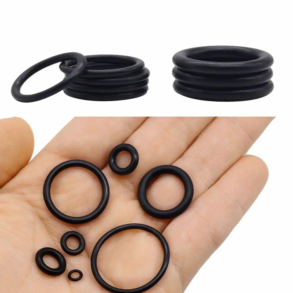 Juego de Juntas Tóricas 225 piezas 18 Tamaños O-Ring de Goma Surtido Negro