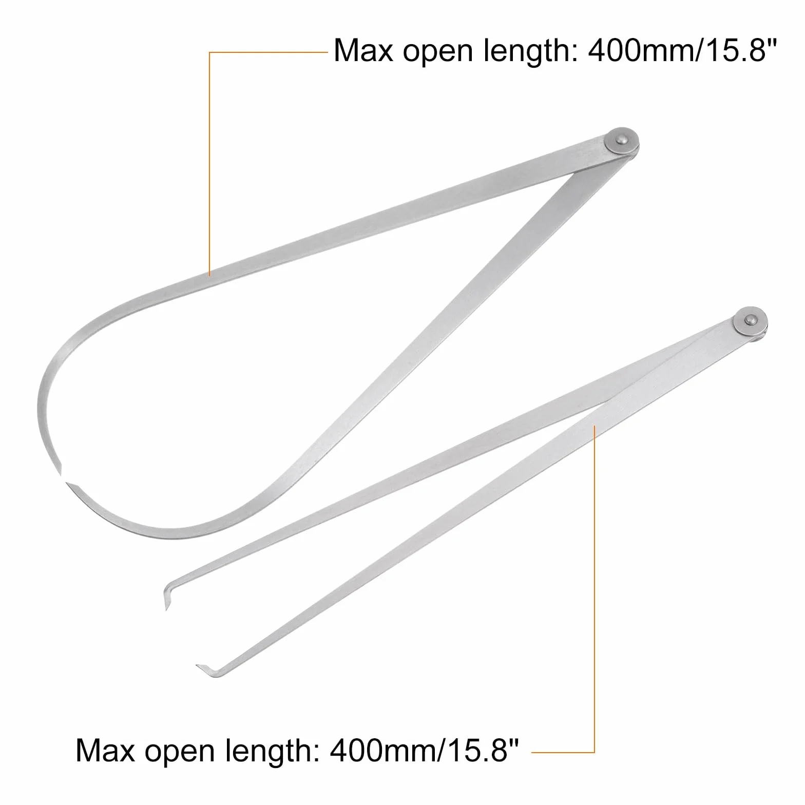 QUARKZMAN Calibrador Fijo Interno/Externo 400mm 16 Pulgadas Acero Herramienta Medición