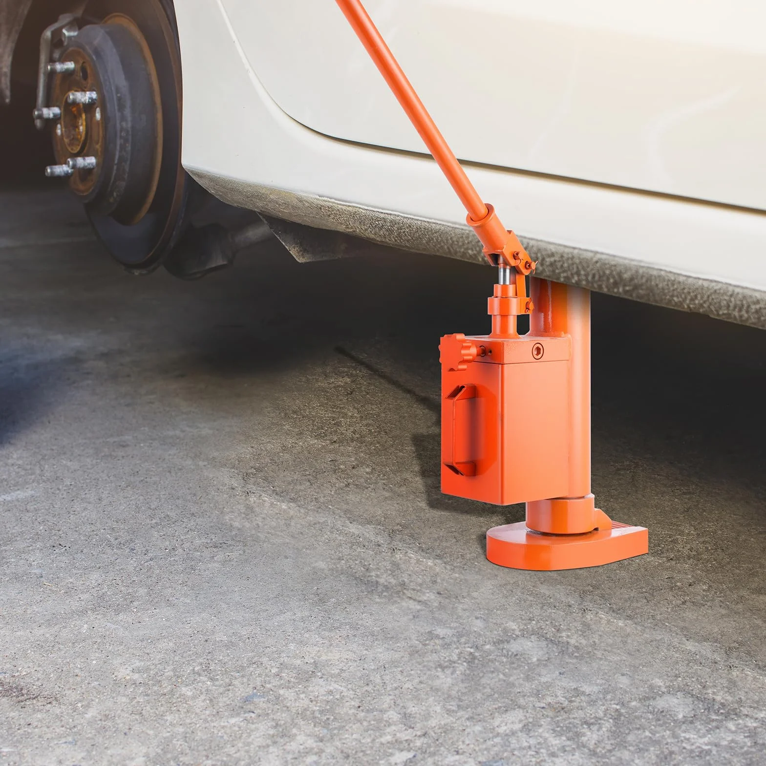 VEVOR Gato de Pierna Hidráulico 5 T para Máquina - Capacidad de Elevación 10 T Superior, Altura de Pierna 25-230 mm, Altura Superior 370-570 mm - para Maquinaria De Elevación e Industria