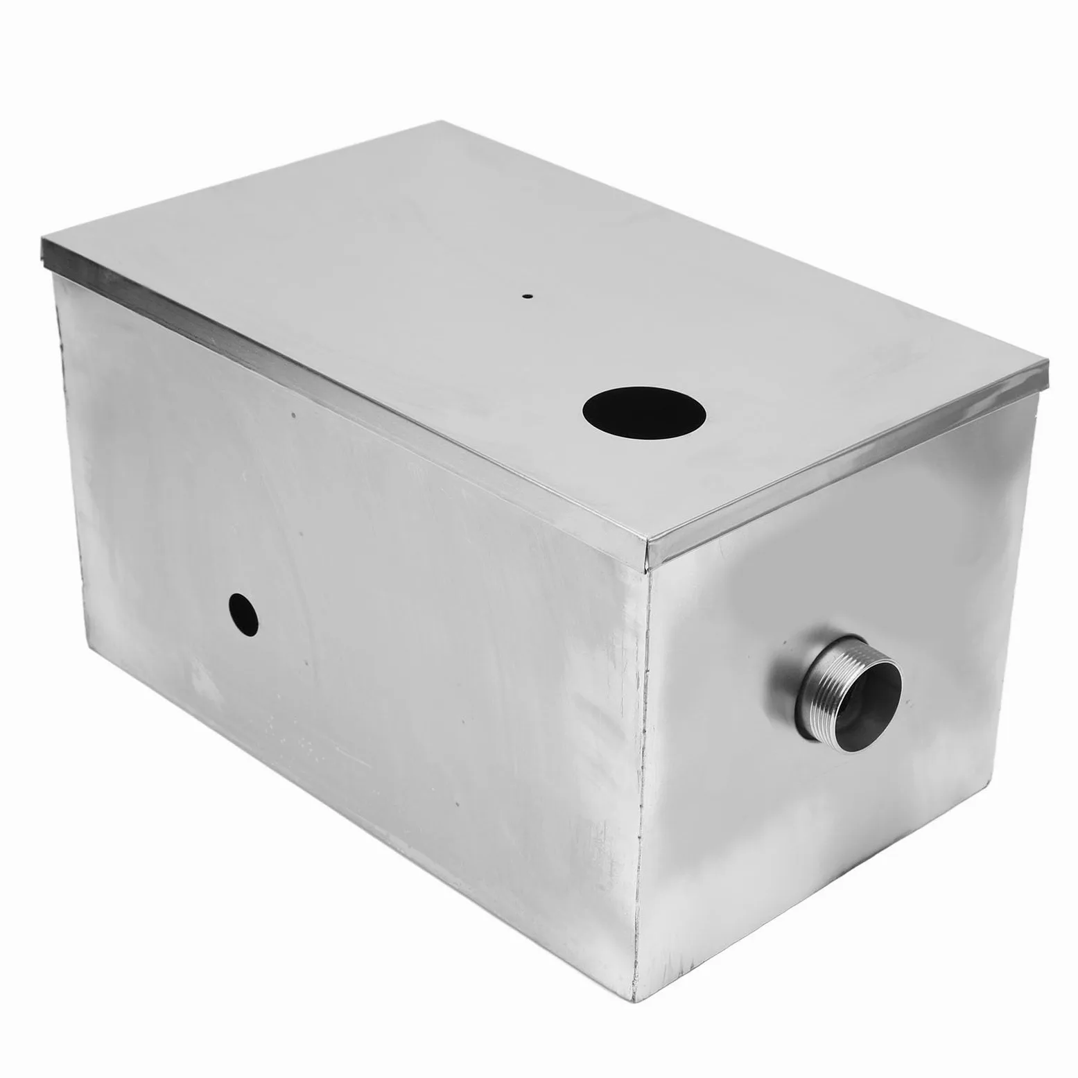 Generic Trampa de Grasa de Acero Inoxidable, Filtración de 3 Niveles para Cocina Comercial, Separador de Agua y Aceite de 400x250x230mm para el Hogar