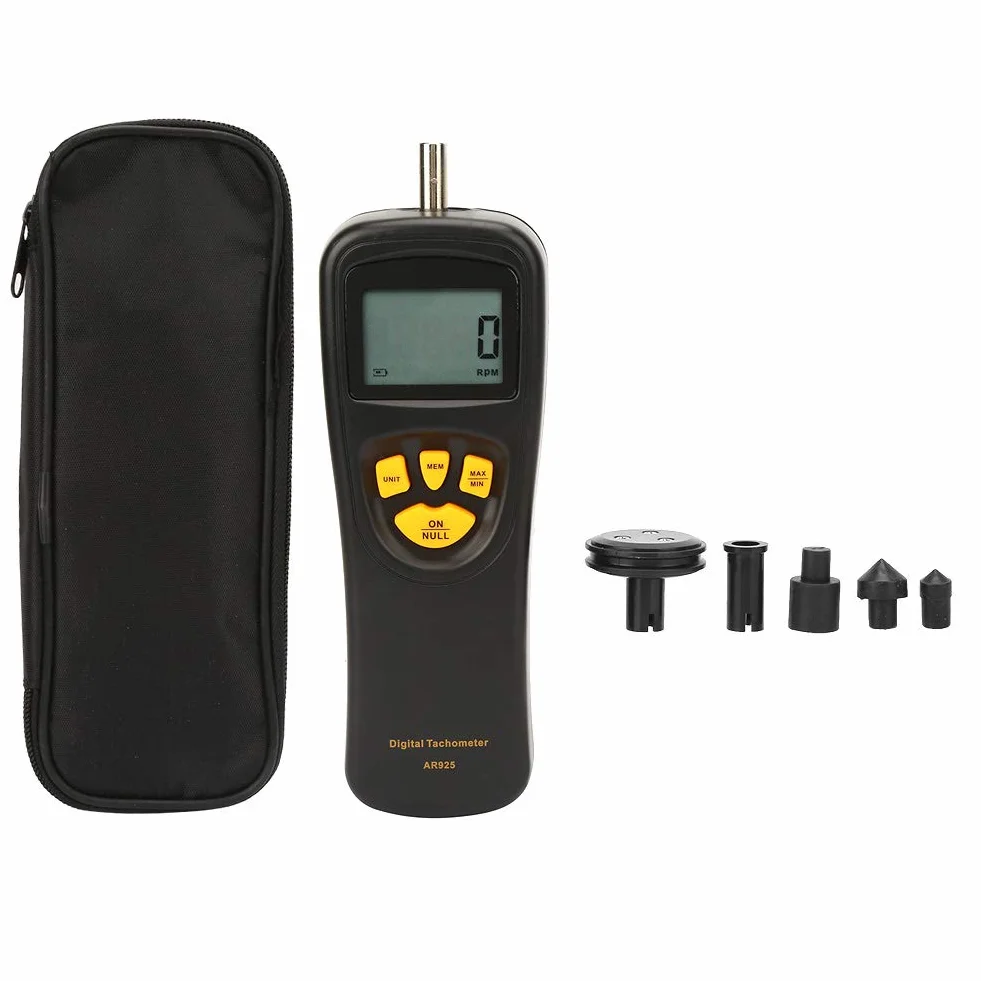 Tbest Digital Tacómetro, Modo Contacto/sin Contacto SMART 0.5~19999 RPM con Pantalla LCD de Luz de Fondo