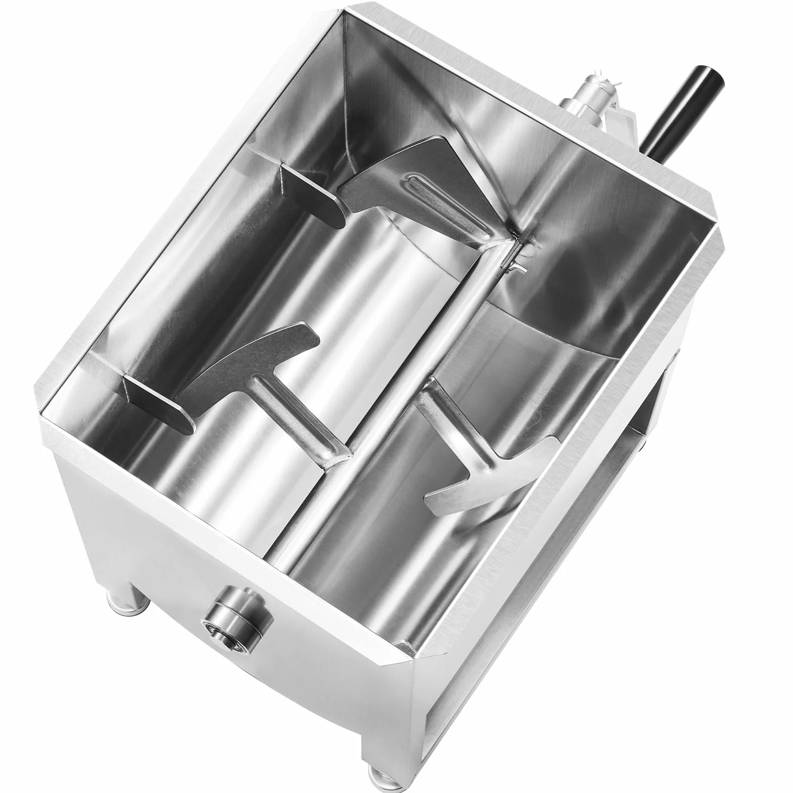 VEVOR Mezcladora de Carne Manual Tanque 30 L Equipo de Procesamiento de Carne Mezcla Máxima 20,4 kg Mezcladora de Salchichas de Acero Inoxidable Batidora de Carne con Tapa, Reductor de Engranajes