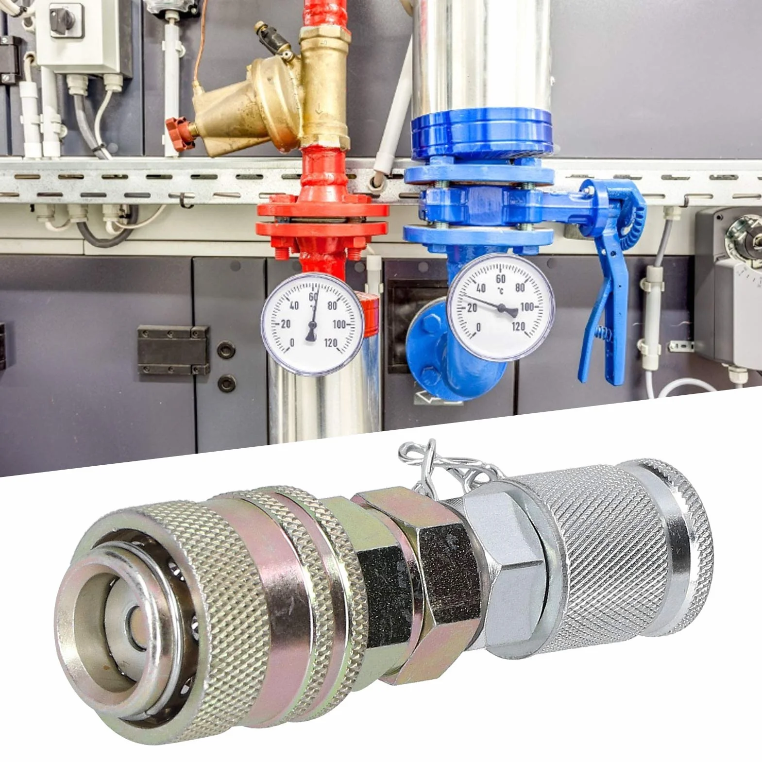 Conector de Acoplamiento Rápido Adaptador de Prueba de Presión Hidráulica G1/8 Resistente a Alta Presión