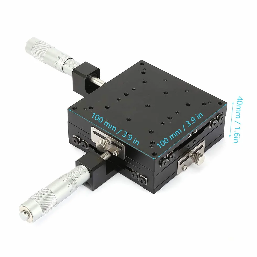 Mesa Xy, Actuador de Etapa Lineal Boxwizard Semy100-Ac Micrómetro Mesa Deslizante Manual Plataforma de Recorte Etapas de Rodillos Cruzados 100x100x40Mm Etapa Xy