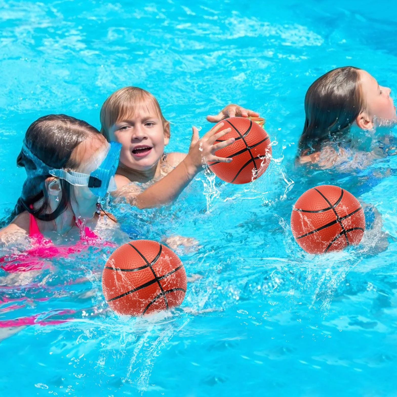 Baloncesto Pequeño para Niños Paquete de 4 Balones Inflables con Bomba Mini Set Deportivo