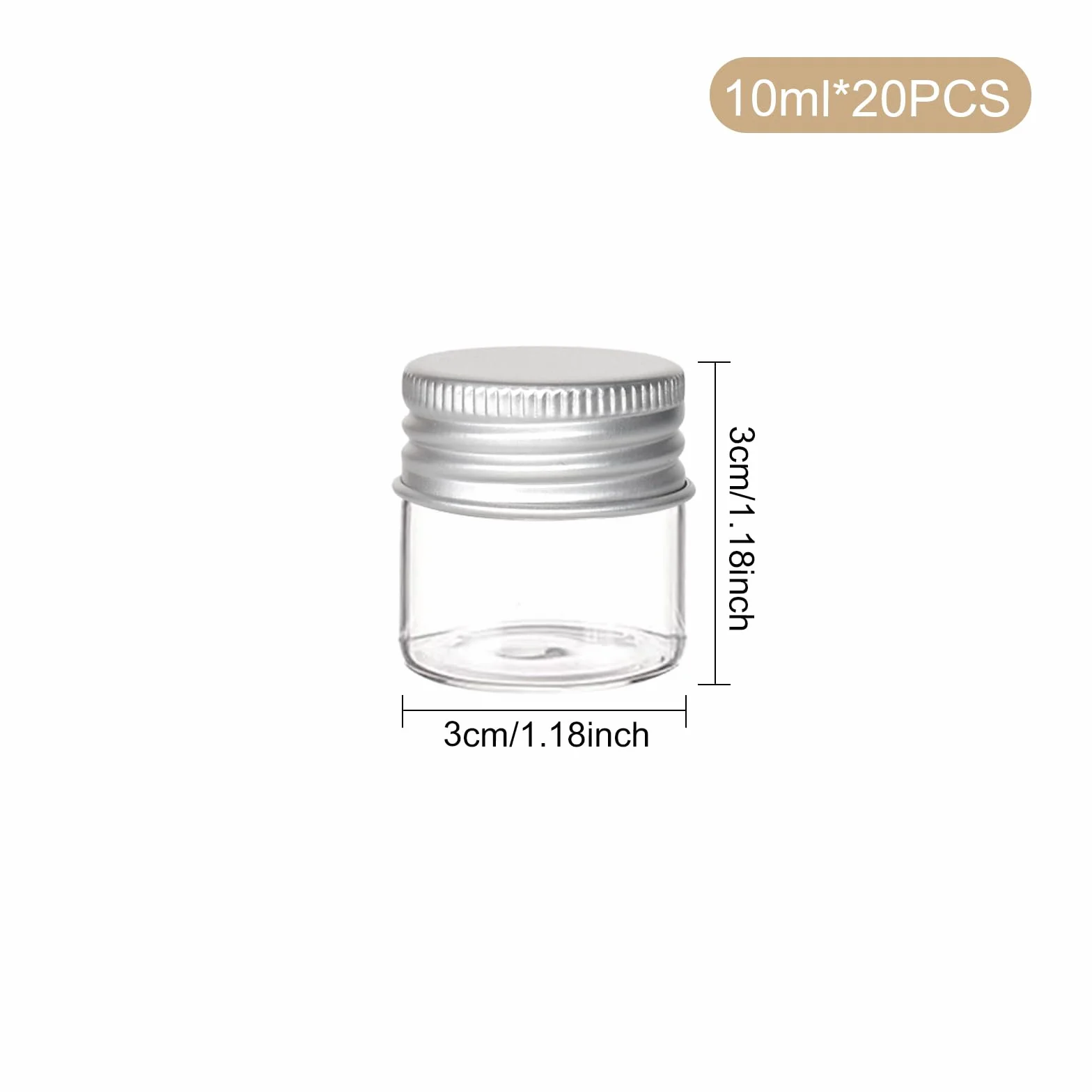 Naapesi 20 Viales de Vidrio de 10 ml, Botellas para Muestras con Tapón de Rosca a Prueba de Fugas para Aceites Esenciales
