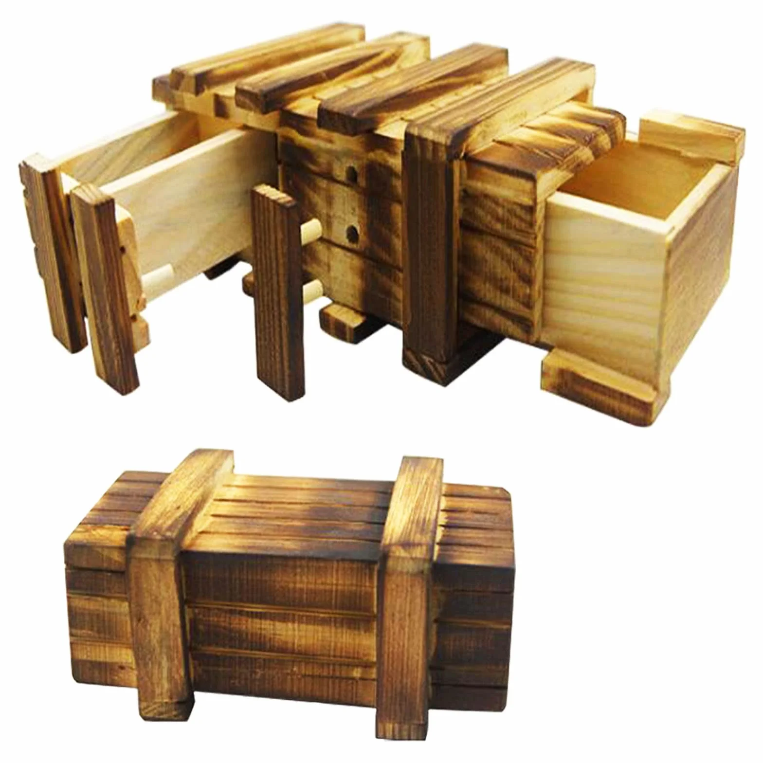 Caja Secreta de Madera Misteriosa para Rompecabezas, Caja Mágica de Madera para Niños y Adultos