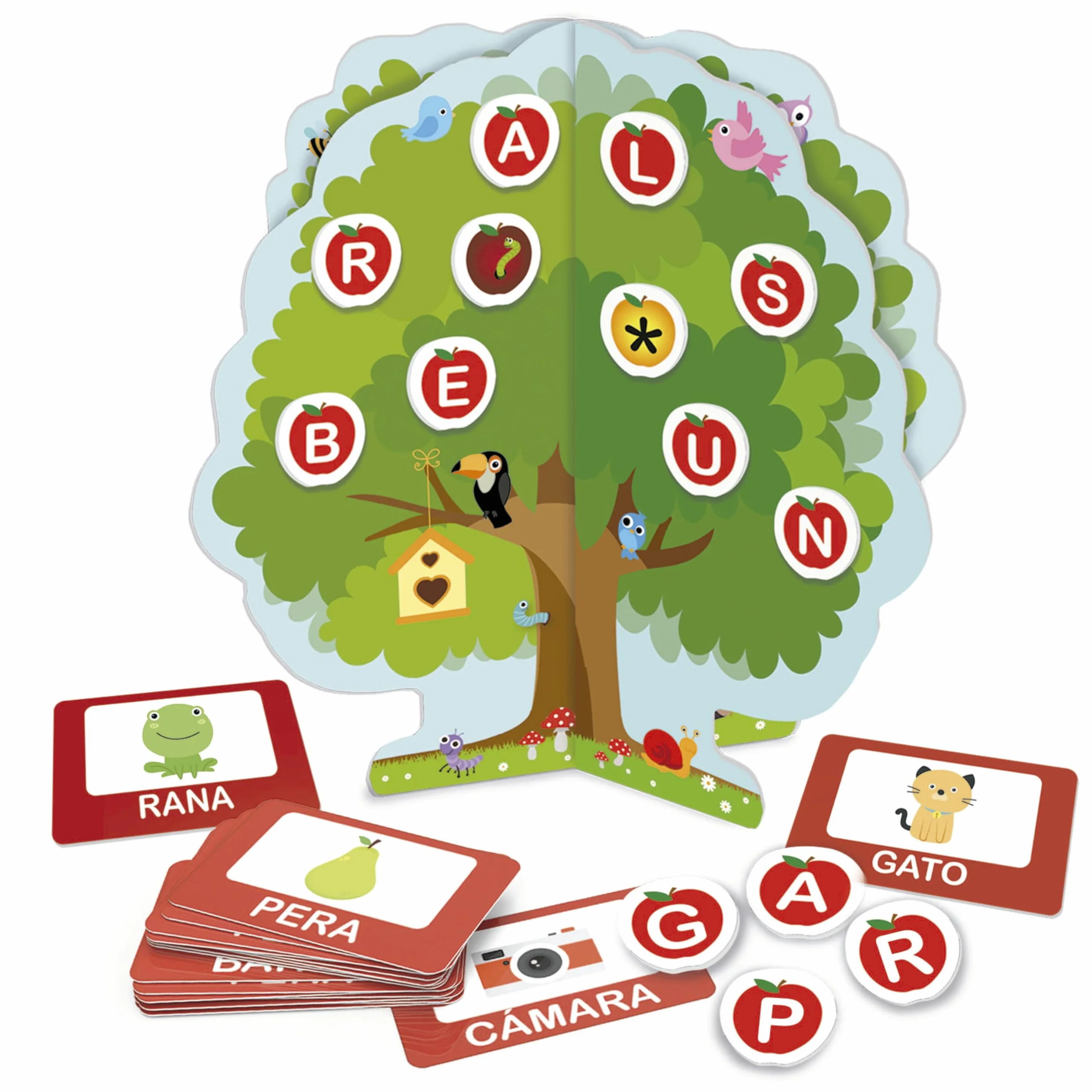 Educa El árbol de Las Letras Juego de Mesa Niños Creación de Palabras y Ortografía Educativo a Partir de 5 6 7 años