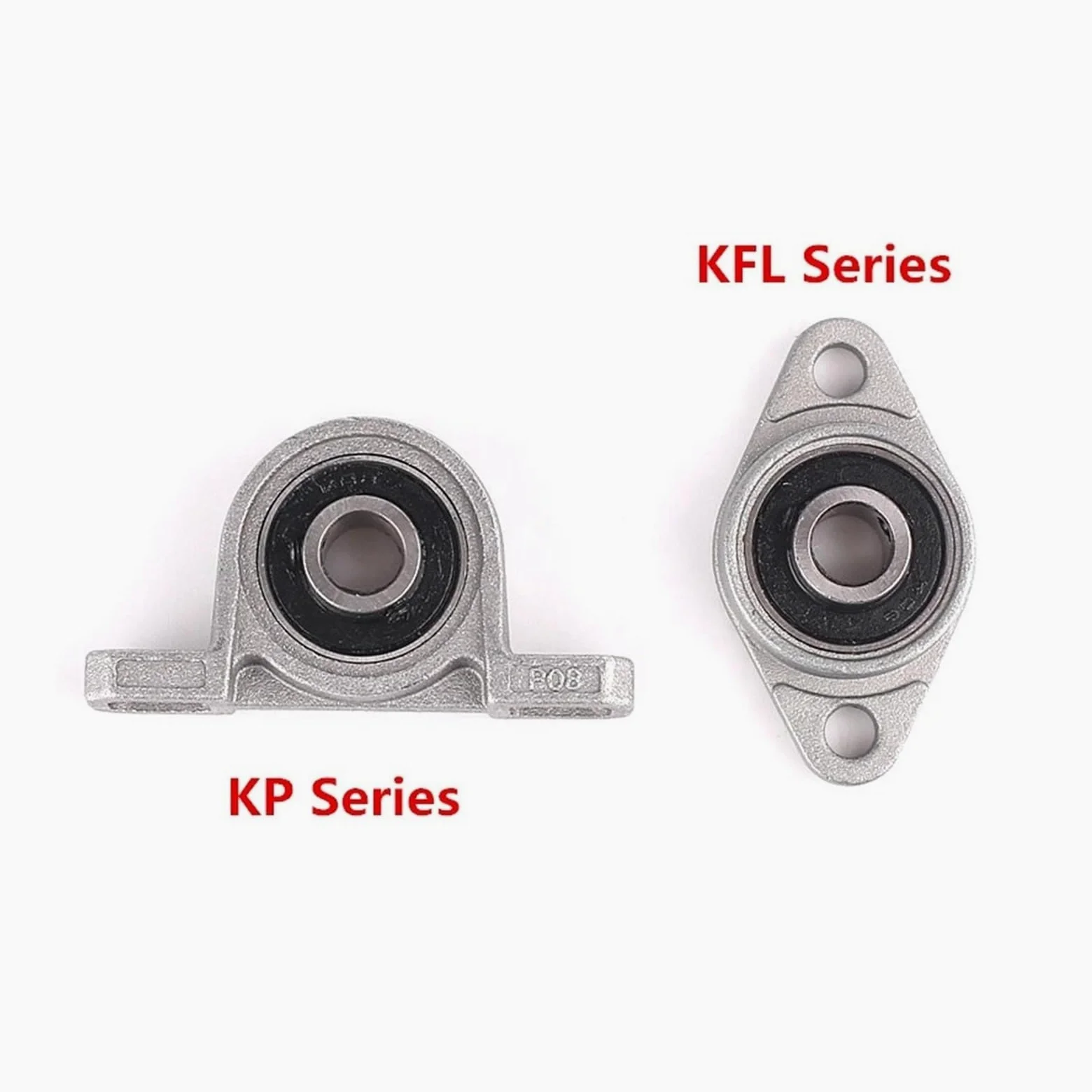 4 piezas Kp08 Kfl08 Kfl000 Kp Soporte de eje de inserción de cojinete Rodamientos esféricos de aleación de zinc con carcasa de bloque de almohada(KP005 25mm)