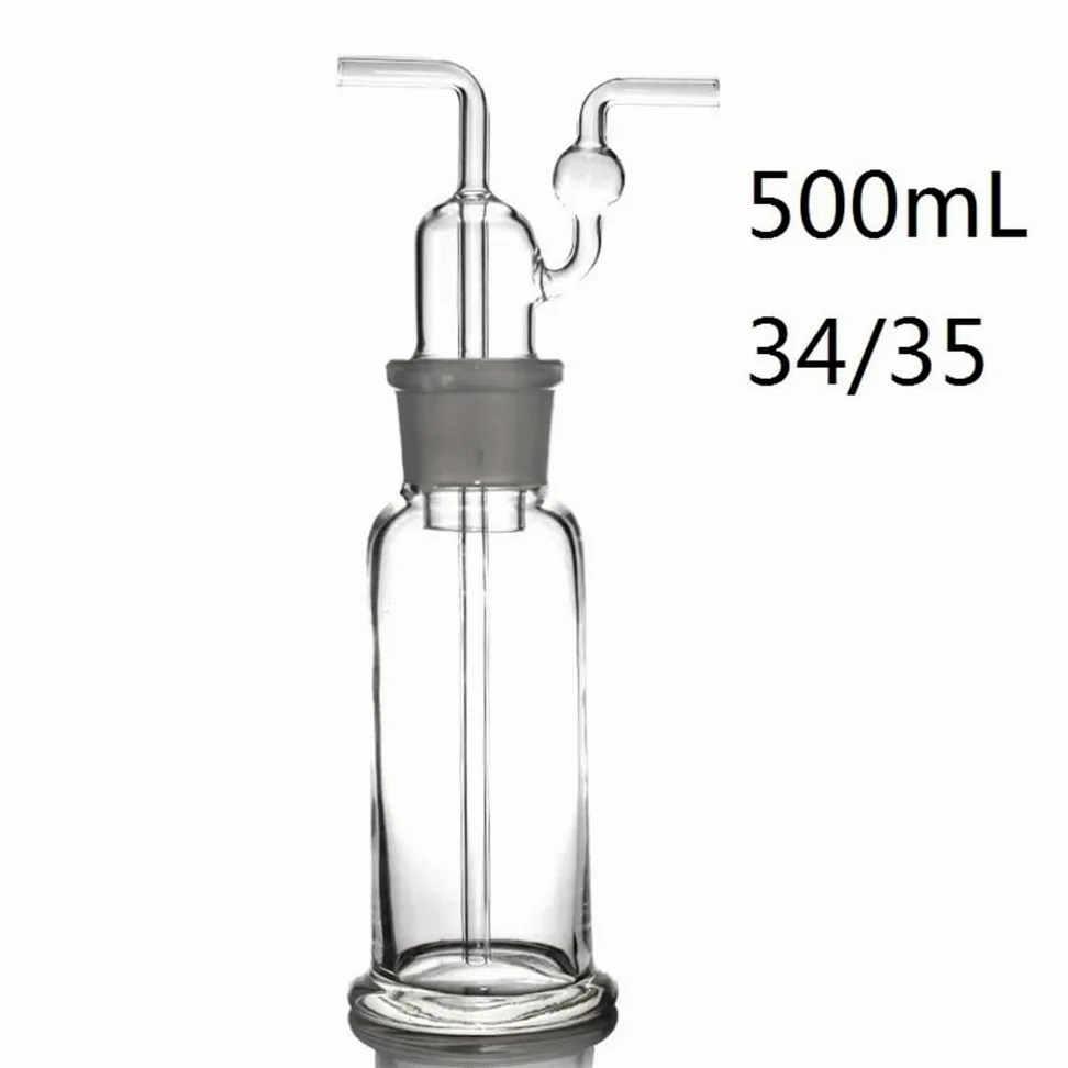 Cristalería de Laboratorio Frasco de lavado de 500 ml con boca esmerilada, vidrio transparente 34/35, equipo de laboratorio