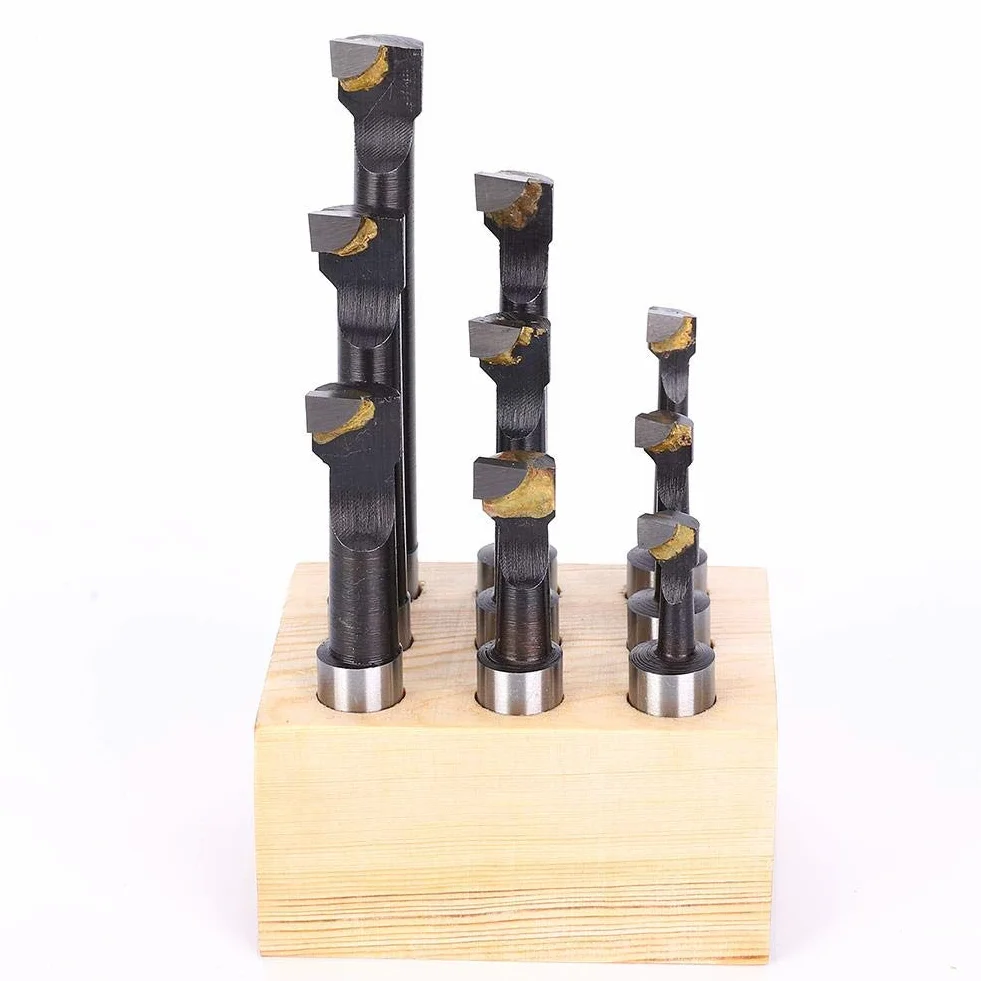 Juego de 9 Piezas Barras de Mandrinar Acero Alta Velocidad Tipo F1 12 mm Base Torno CNC