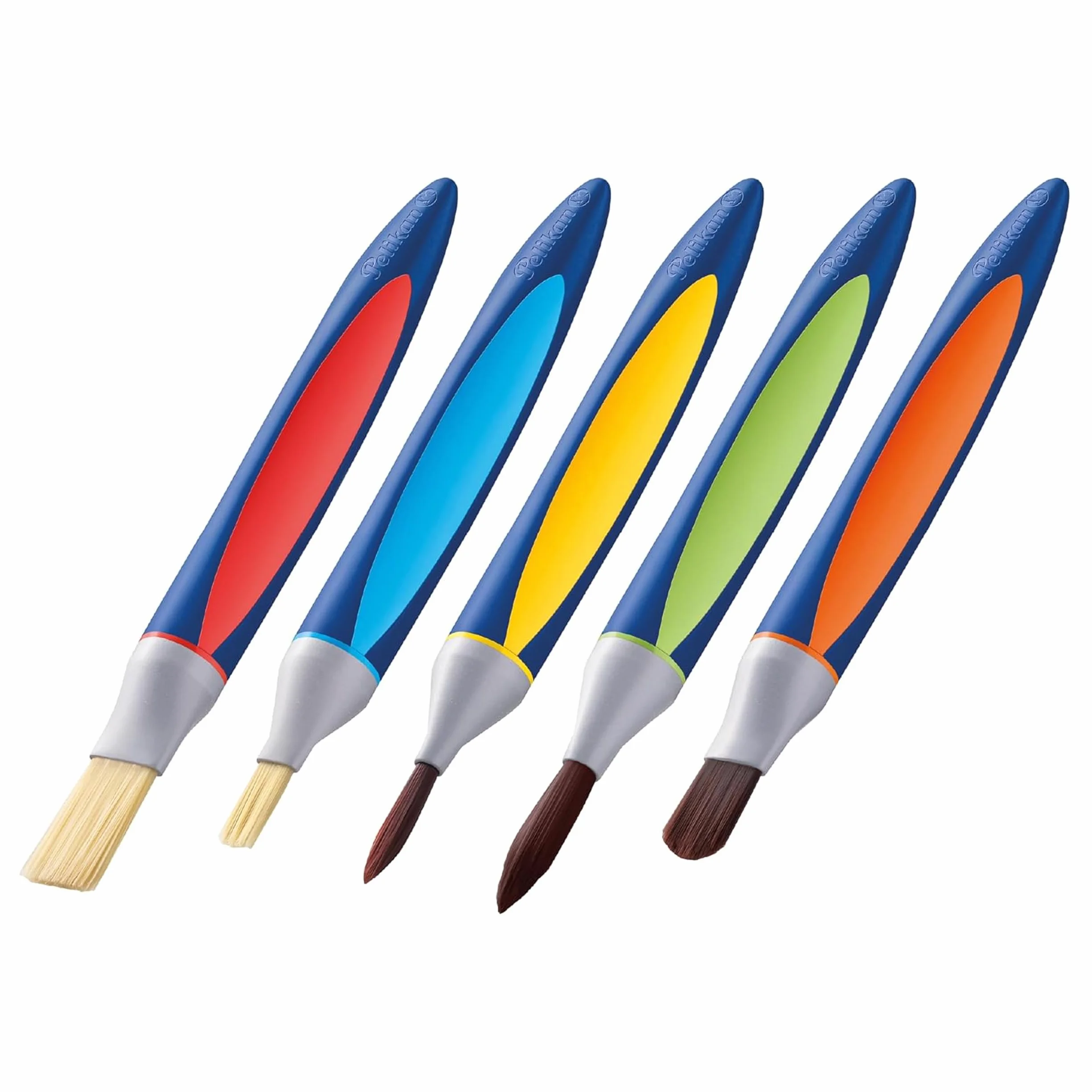 Pelikan Griffix Juego Pinceles Sintéticos para Niños Ergonómicos Lavables Pack de 5