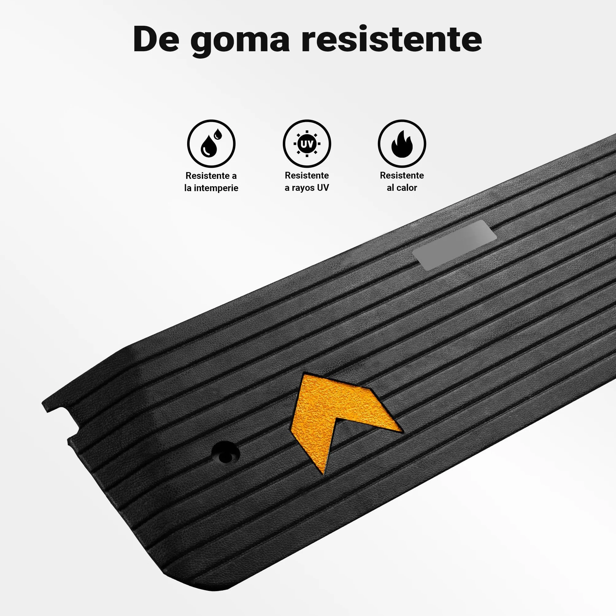 Wiltec Rampa de goma 1100 x 406 x 50 mm 50 toneladas antideslizante reflectante