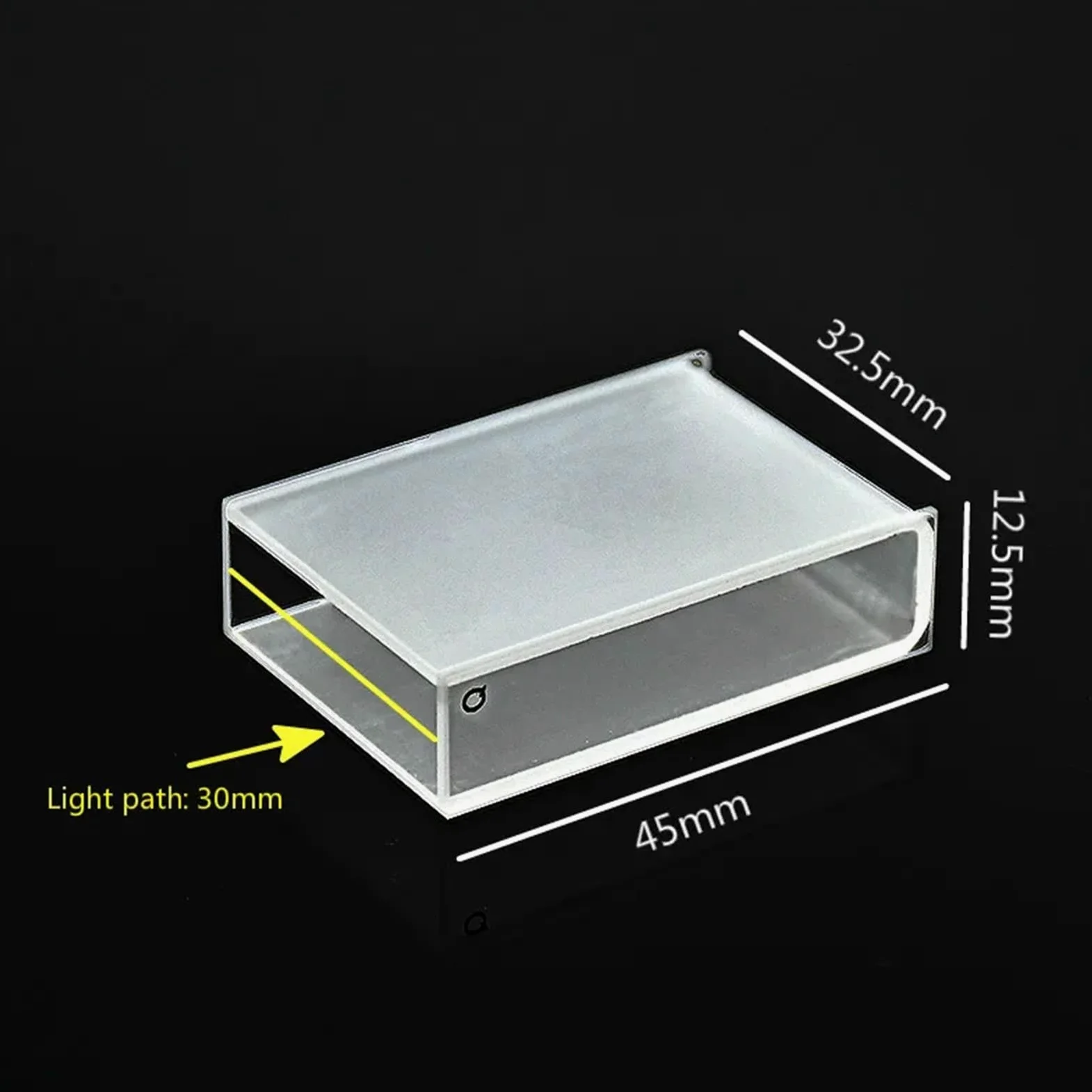 Célula de muestra líquida, Celdas de absorción de cuarzo de 30 mm, cubeta de cuarzo de 10,5 ml for espectrofotómetro, tecnología de sinterización de frita, paquete de 2