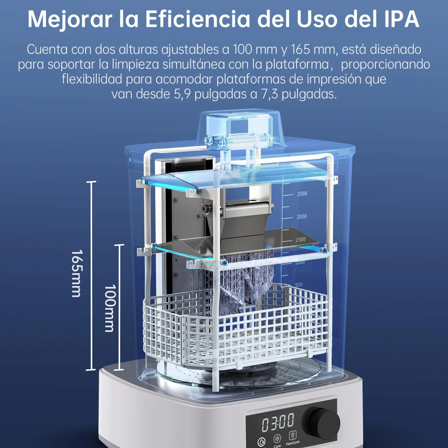ANYCUBIC Wash & Cure 3 para Impresora 3D LCD/DLP/SLA, Cubo de Lavado, Luces De Cuello De Cisne, Ahorro de IPA, Bajo Ruido, Tamaño de Lavado 165 X 100 X 180 mm, Tamaño de Endurecimiento: 160 X 180 mm