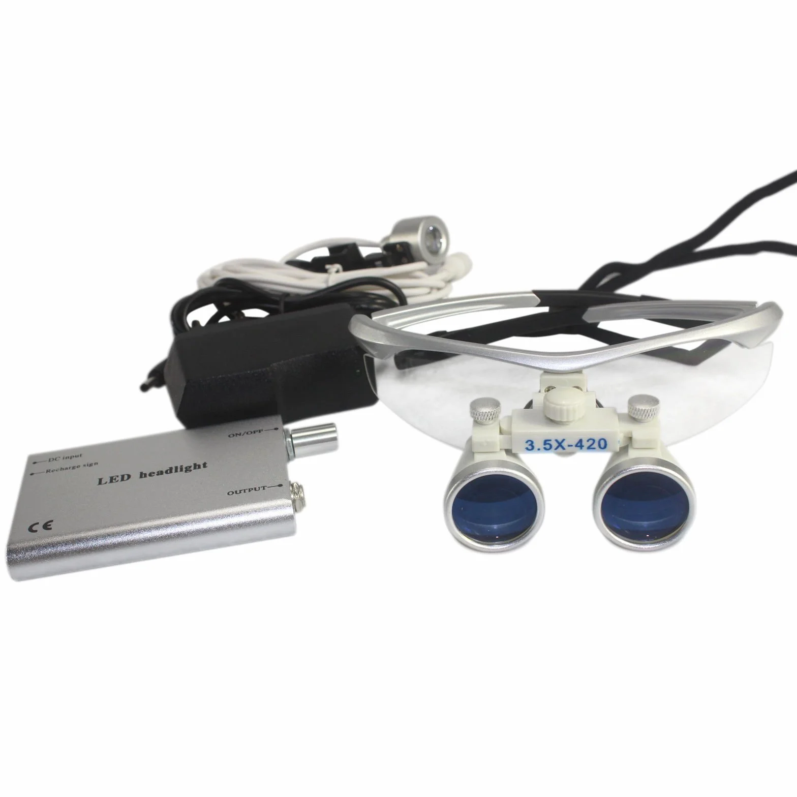 Oral Lupa de Cabeza 3.5x420mm Lupa Dental Binocular