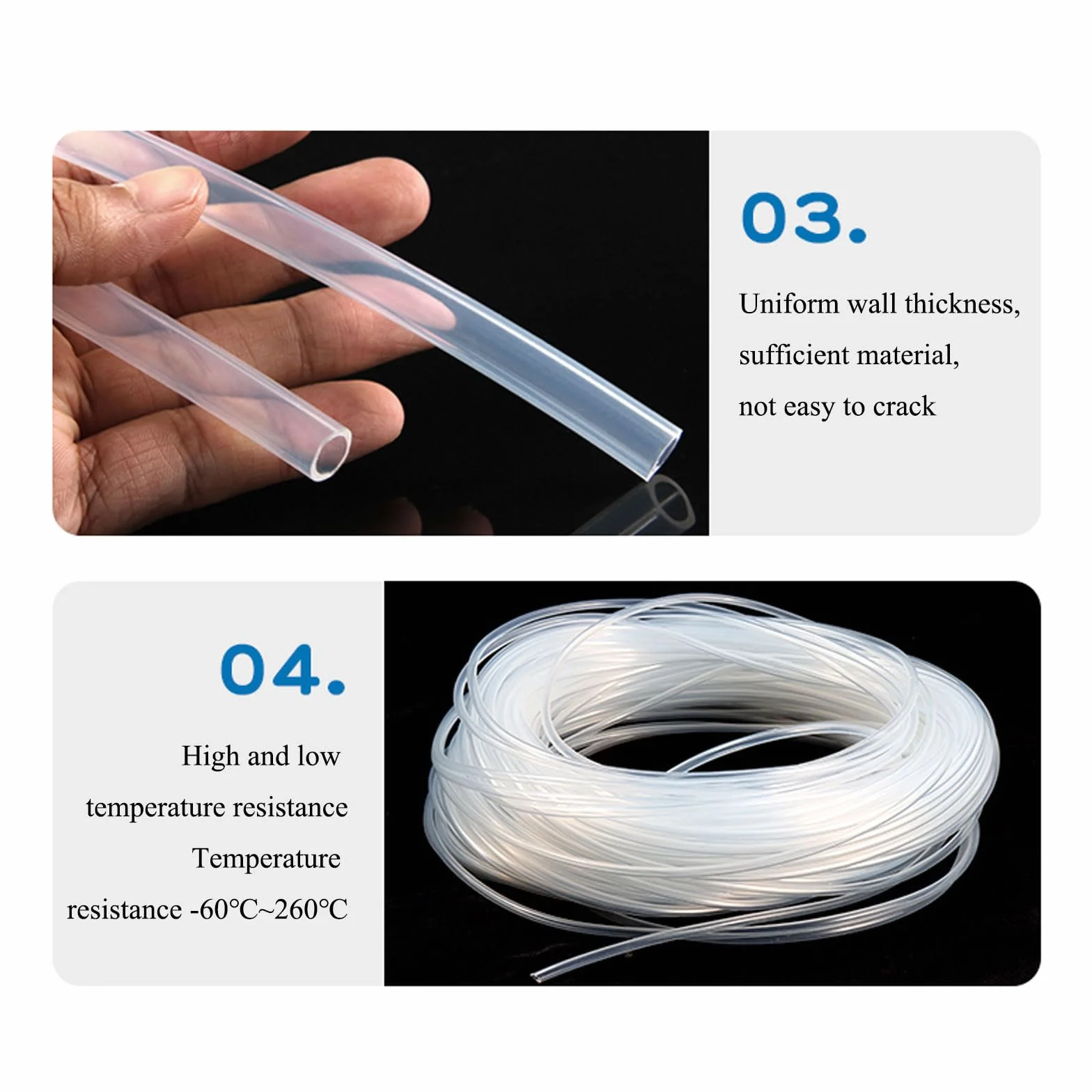 Tubo de goma de silicona flexible transparente, tubo de silicona de 8 mm de diámetro interior de 10 a 16 mm de diámetro exterior de 5 m de alta temperatura (16 mm x 8 mm)