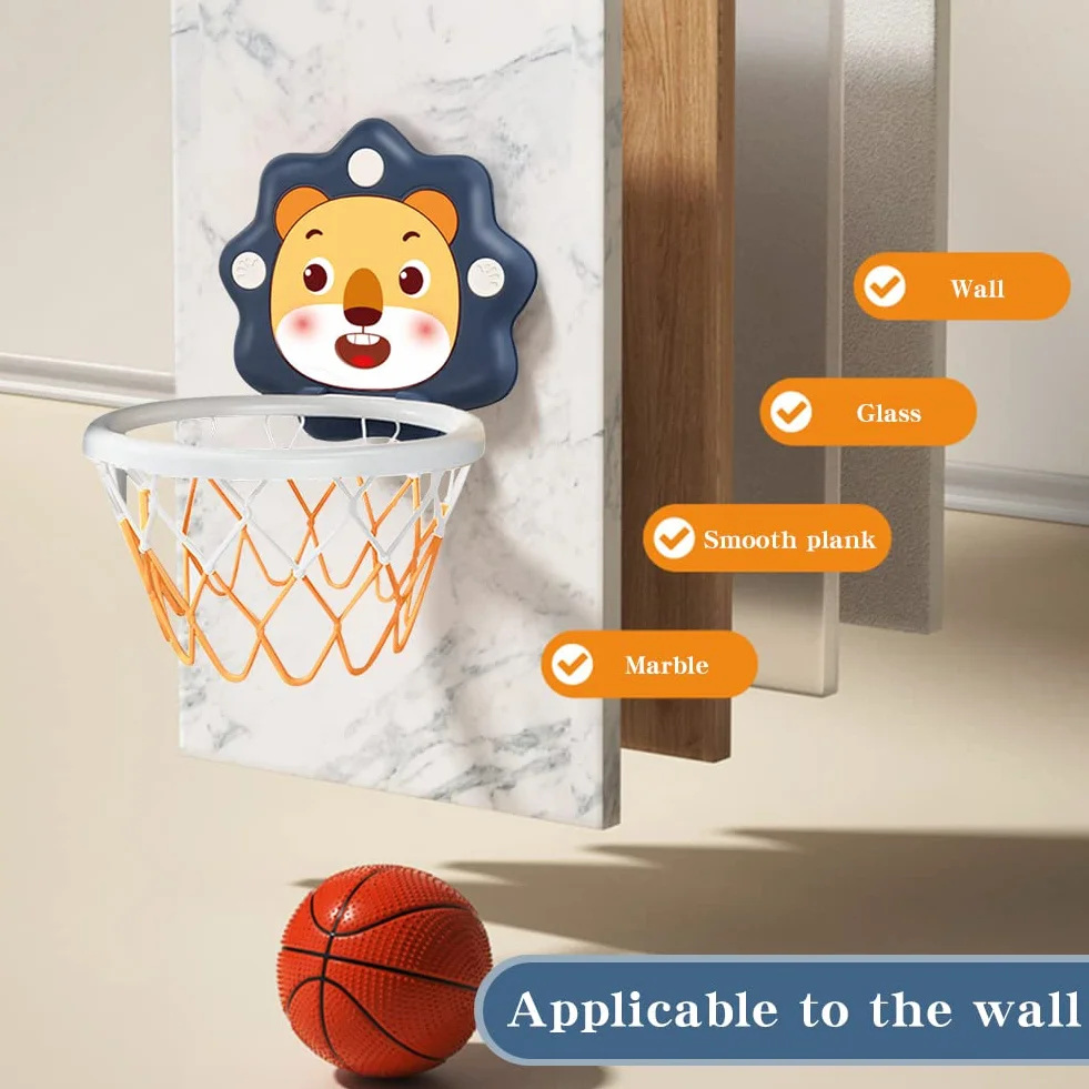 Mini Cesta de Baloncesto de Pared de Interior con Bola y Bomba para Niños 3+