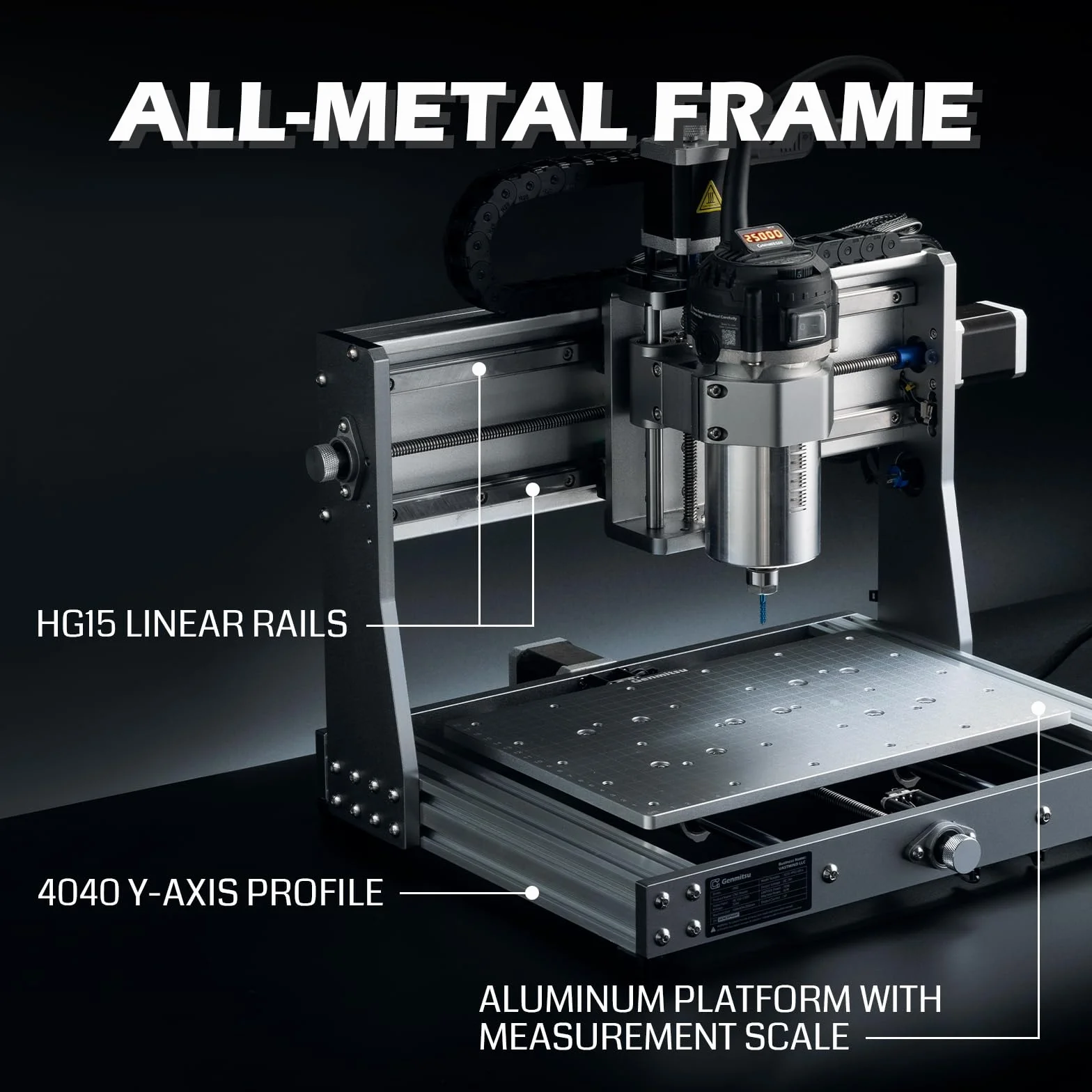 SainSmart Genmitsu 3020 PRO Ultra - Kit de enrutador, grabador totalmente metálico, eje mejorado de 710 W para metal, madera, ventilador de placa base integrado, área de trabajo 11.8 x 8.1 x 3.1
