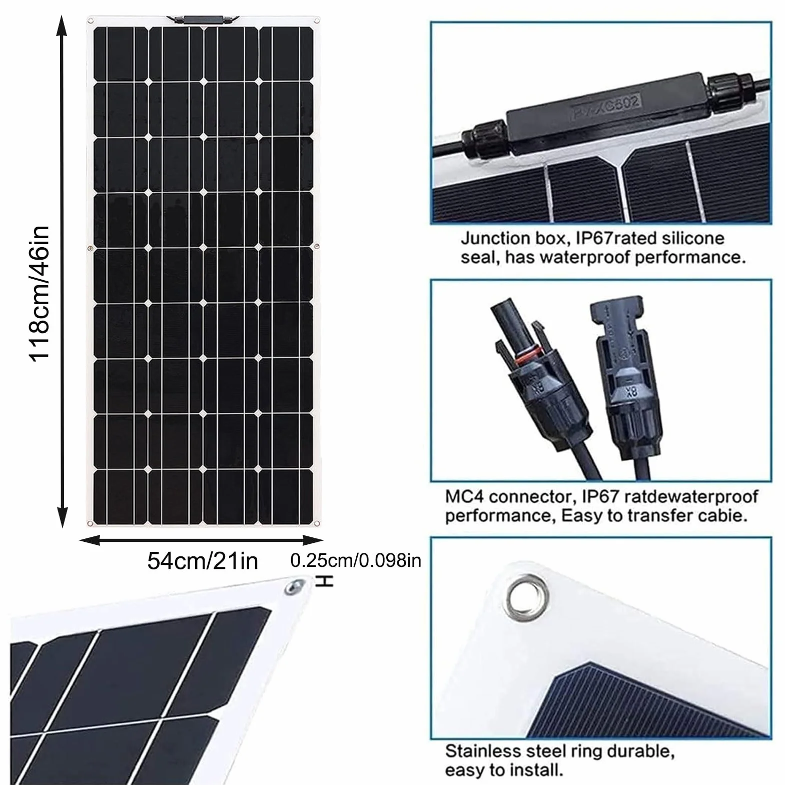 Cargador de Salida de la Red de Paneles Solares Flexibles Monocristalinos Flexibles de 800W 2 * 400W 24V / 12V, con Controlador Solar 40A, Adecuado para la Superficie de Lasgonetas de Cabina Rv