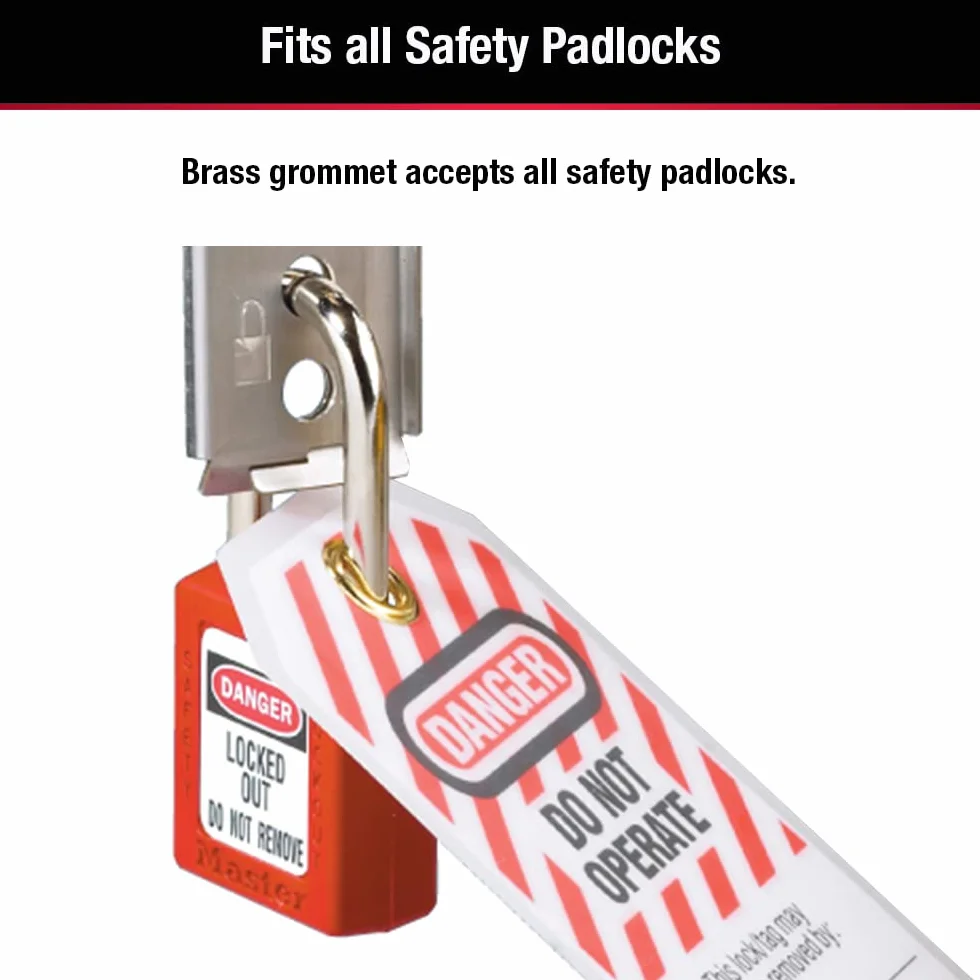 Master Lock 497A Etiqueta de Seguridad "Do not Operate" Bloqueo Eléctrico Mecánico, Paquete de 12