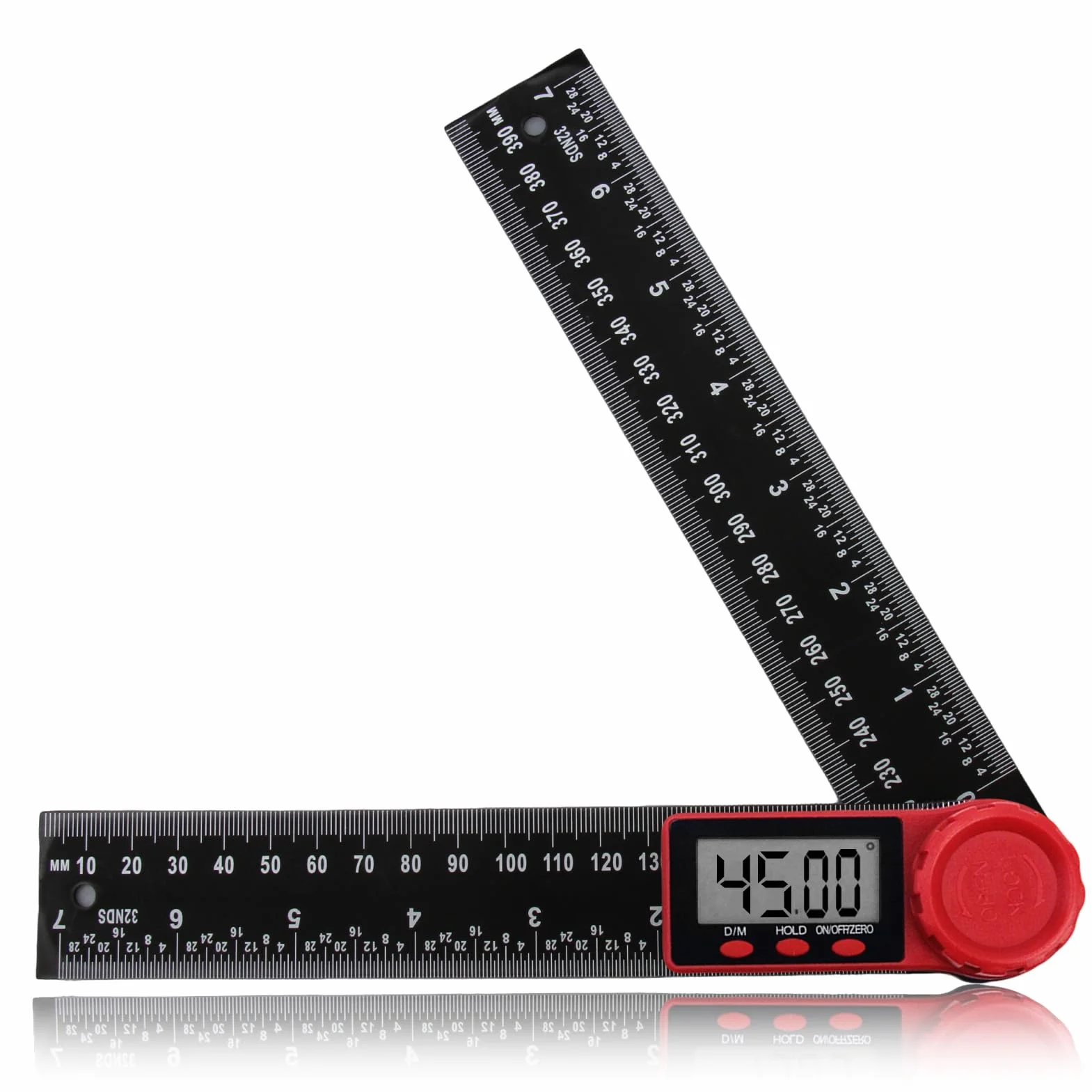 Transportador Digital 7" 200mm Medidor de Ángulos 360° Goniometro con Pantalla LCD Bloqueo
