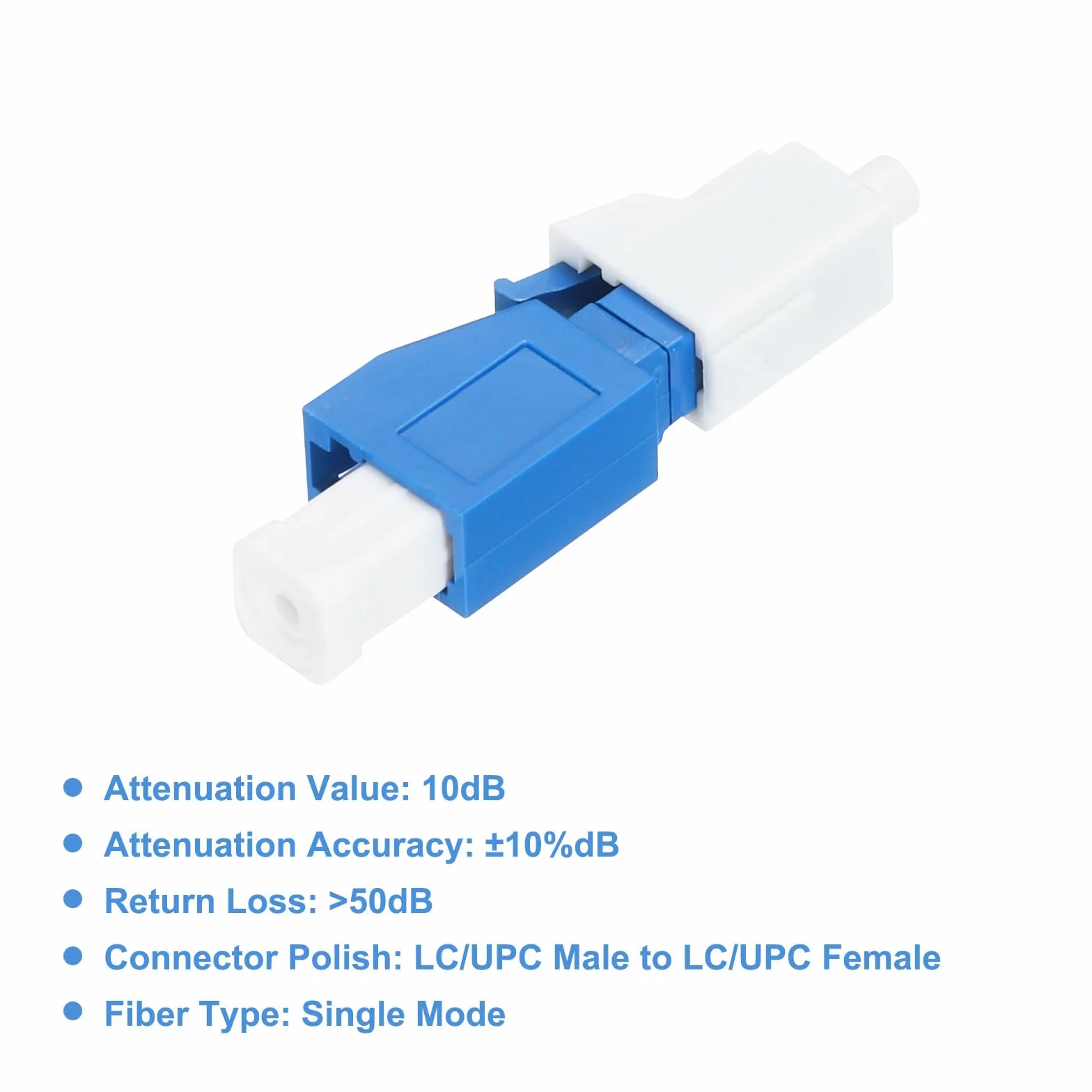 QUARKZMAN Atenuador de Fibra LC/UPC SM Monomodo Fijo, Macho a Hembra, 10dB, Paquete de 1
