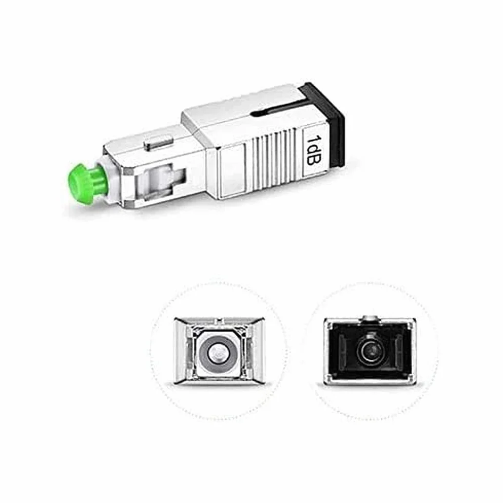 Atenuador de fibra óptica OS2 SC/APC monomodo macho/hembra 1dB Elfcam