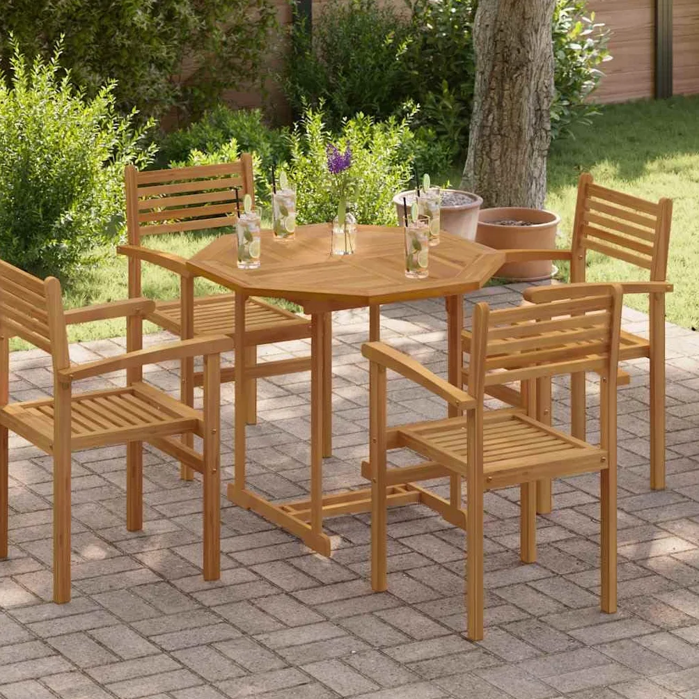 vidaXL Tablero de Mesa Octogonal de Madera Maciza de Teca 90x90x2,5 cm, Superficie de Mesa, Tablero de Mesa de Repuesto, Tablero de Muebles de Madera
