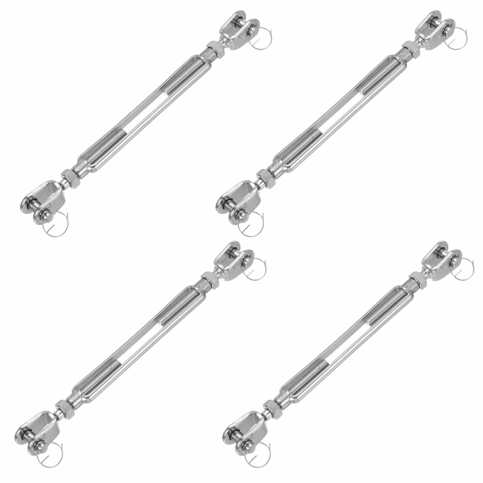sourcing map 4 tensores M12 (1/2 pulgada) de mandíbula y mandíbula tensores de cuerda de alambre, tensor de cable ajustable de acero inoxidable 304 para vela de sombra, tendedero, límite de carga de