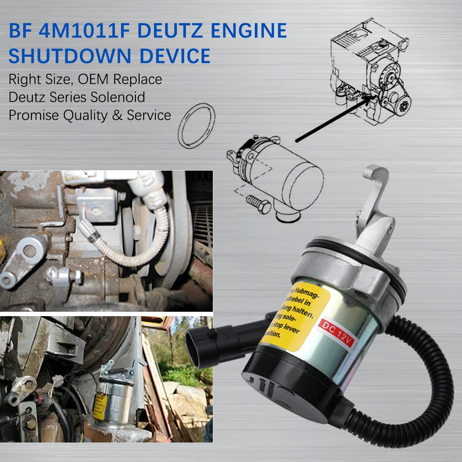 Mayo de combustible apagado solenoide 04103812 04103808 para Deutz F3L F3 M F4L F4 M 1011 2011 Motor 12 V