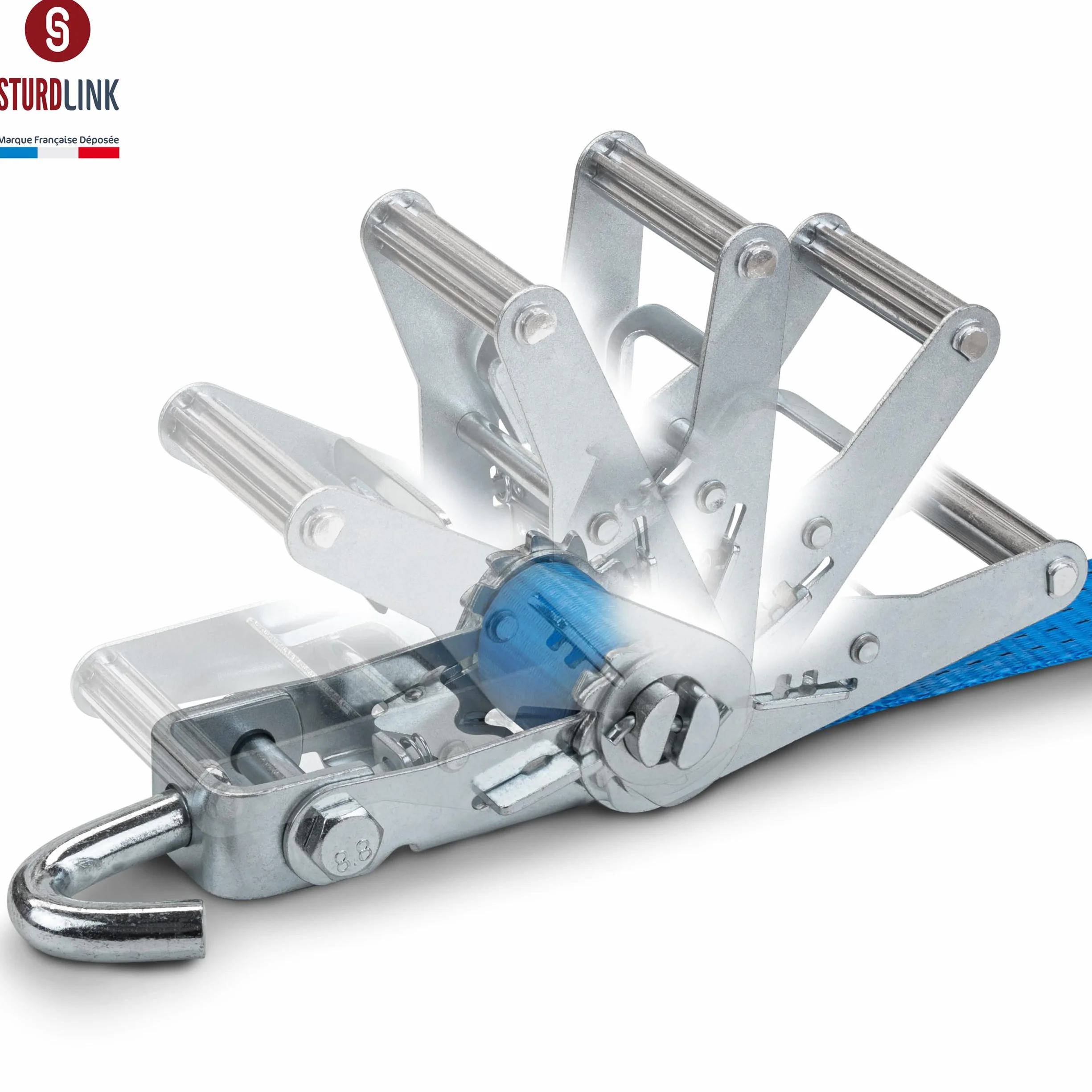 Sturdlink® Cinchas para Portacoches 50mm 2.5m 5000kg x2 Correa de Amarre con Trinquete