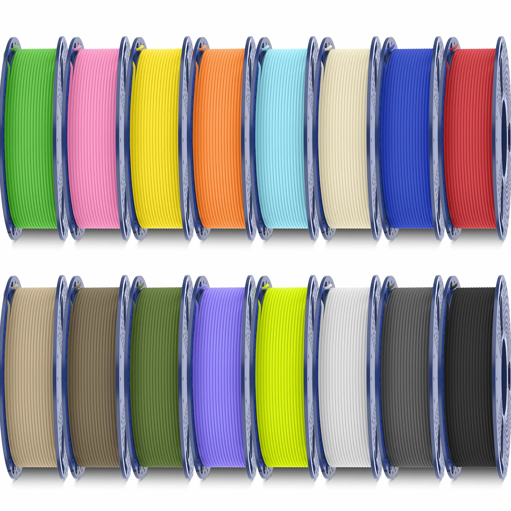 SUNLU Filamento PLA Mate 16 Colores Multicolor 0.069 Pulgadas Mini Carrete Paquete de 16