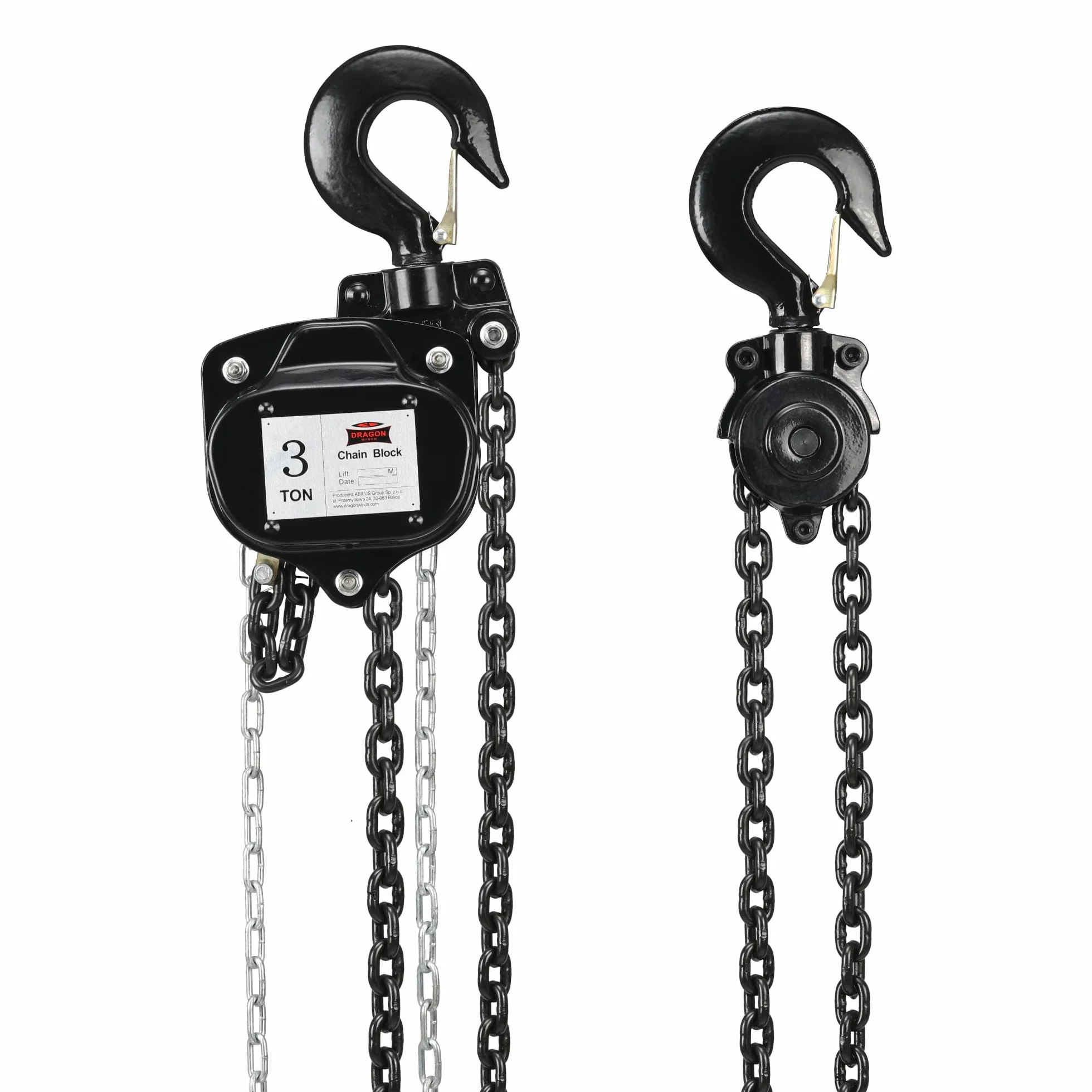 Dragon Winch Polipasto manual de cadena 3T con robusta cadena de acero | 6 m de elevación máxima | Polipasto de cadena manual con gancho resistente 3000 kg Cabrestante manual 3T/6M