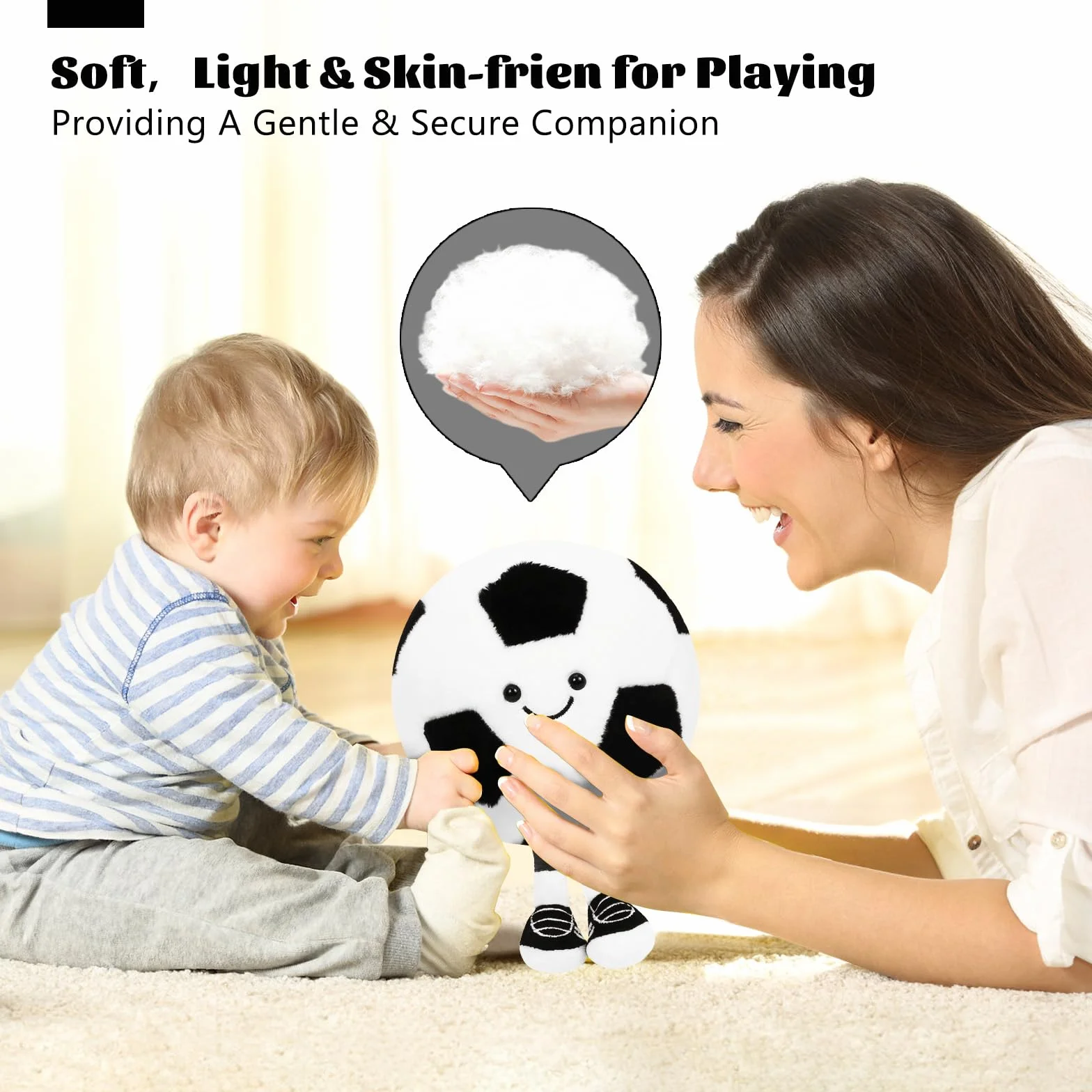 Peluche de fútbol Capaneus, cojín suave para asiento, juguete de peluche, regalo para niños y amantes del fútbol