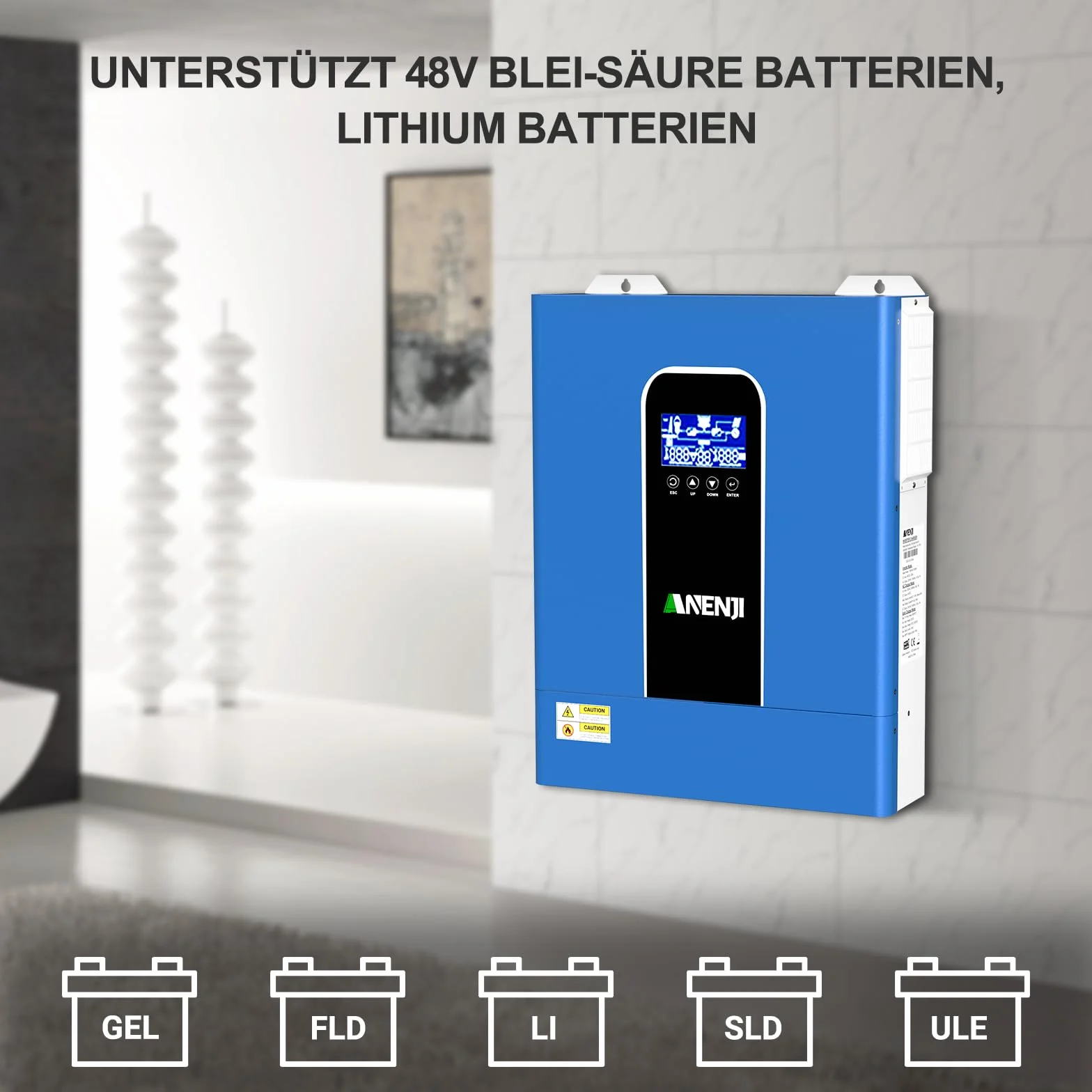 Inversor híbrido de 11 kW, 48 V, inversor de isla de 3 fases con forma de onda sinusoidal pura CC 48 V a CA 230 V, incluye regulador de carga solar MPPT para baterías de plomo y litio, adecuado para