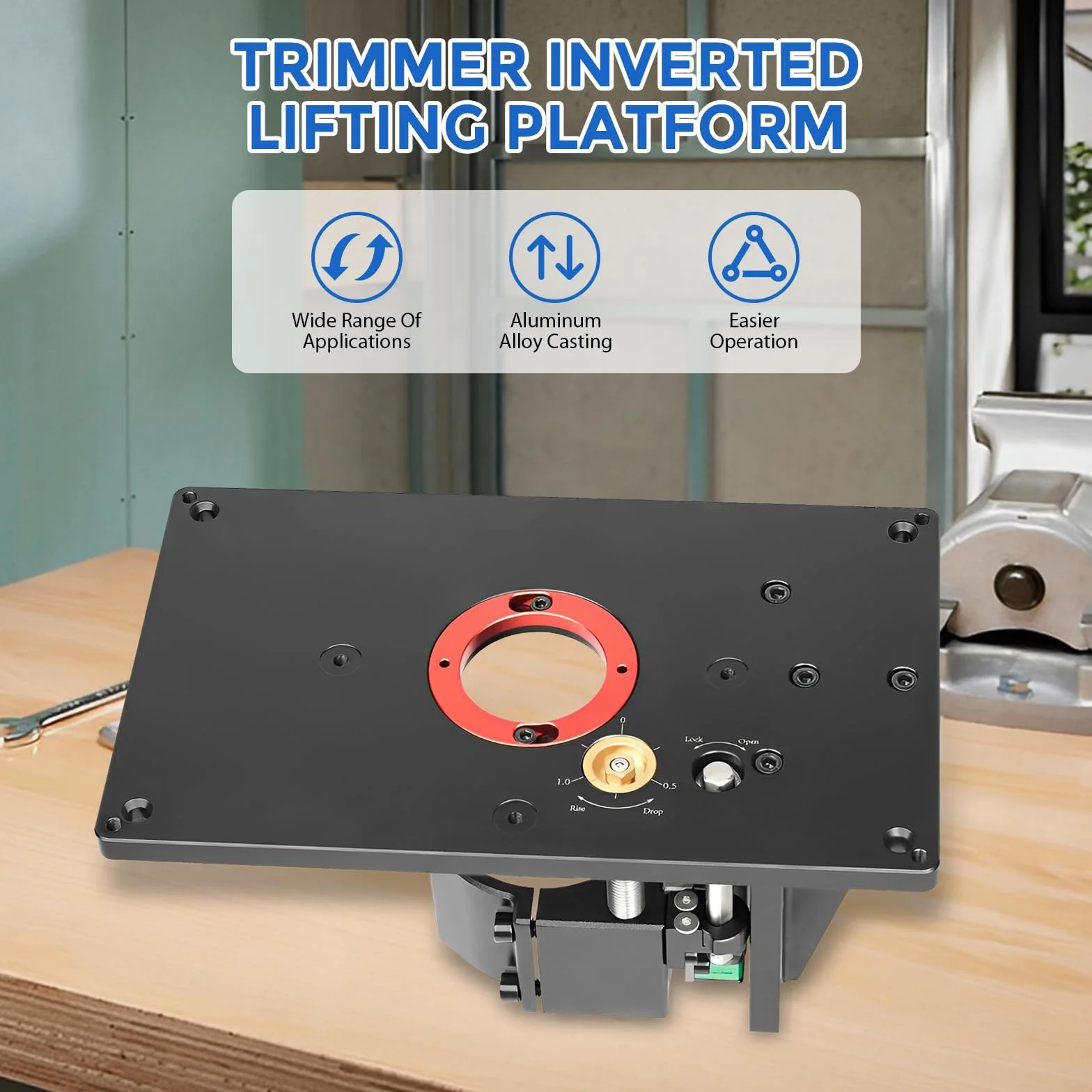 Mesa de Elevación para Máquina de Recortar,Mesa de Recorte Invertida,Mesa Elevadora de Router,Carrera de Elevación de 0 a 57 mm,para Pequeñas Máquinas de Corte