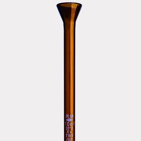 Bureta de Vidrio Ámbar Clase A con Llave PTFE, graduada para Laboratorio de Química - 10ml 25ml 50ml(Brown50ml)