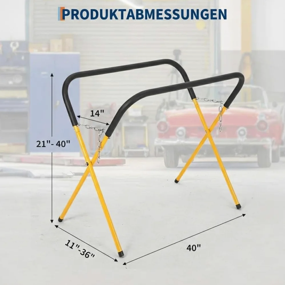 Soporte de trabajo plegable de 340 kg de capacidad de carga – Soporte de banco de trabajo plegable para parachoques y capó – Soporte portátil de montaje y reparación para garaje y taller